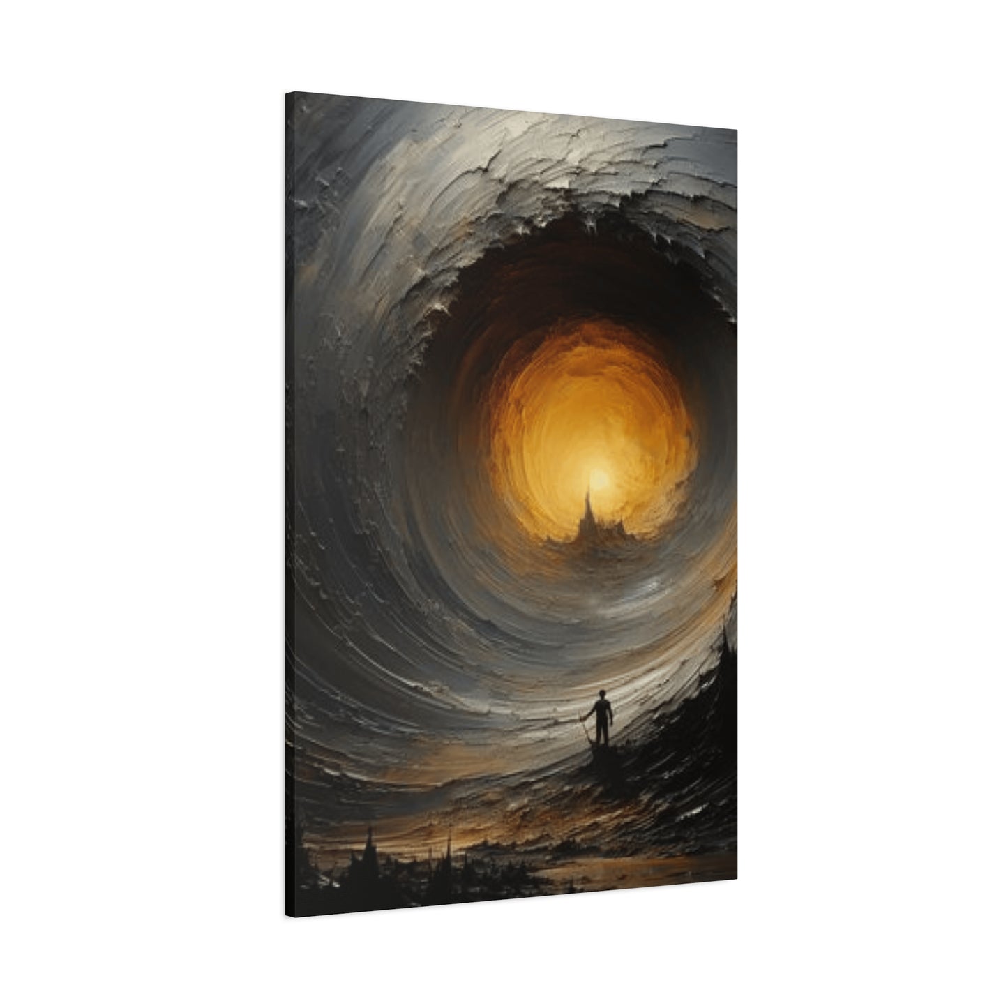 Painting of Man in Storm Wall Art & Canvas Prints