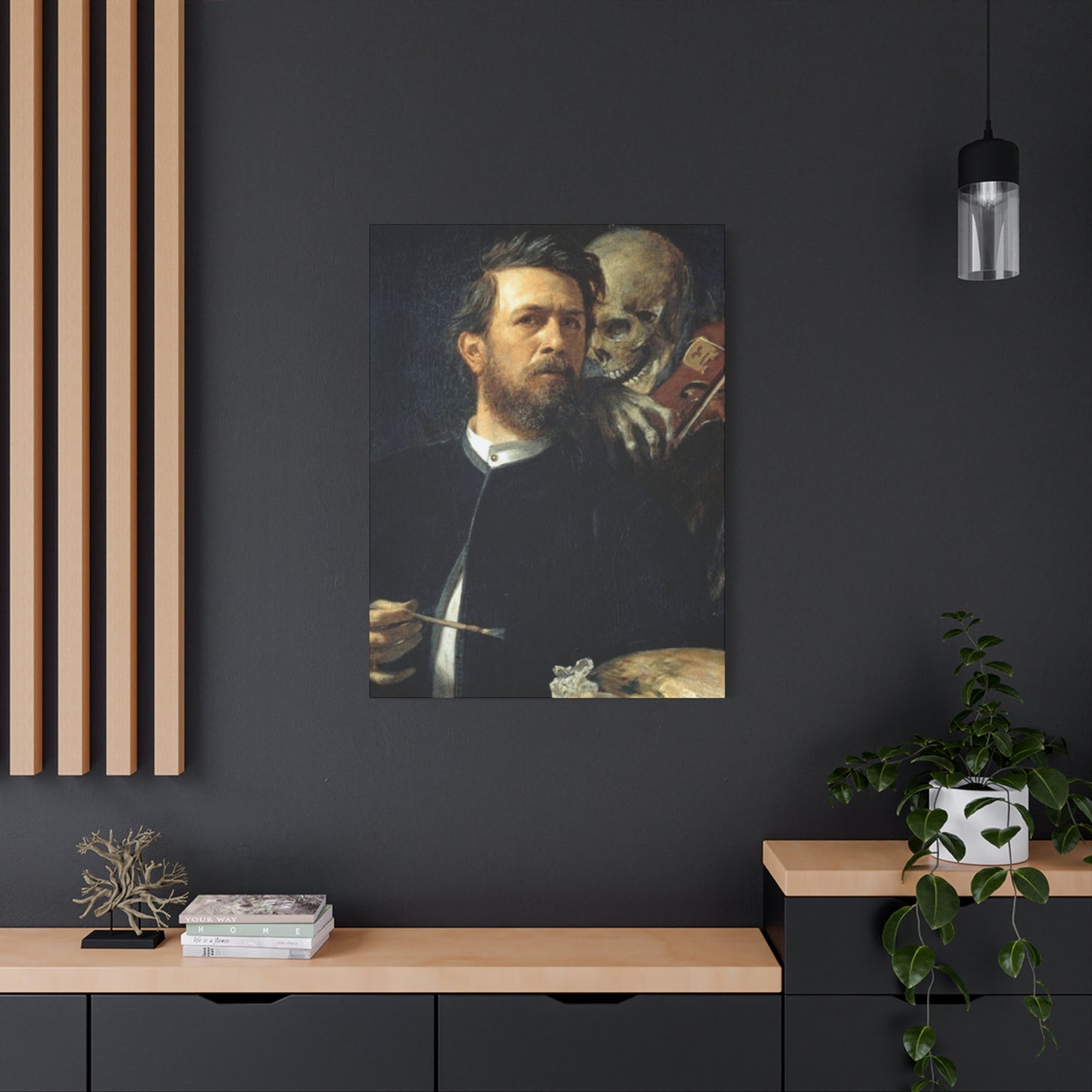 Self Portrait With Death Playing The Fiddle Wall Art & Canvas Prints