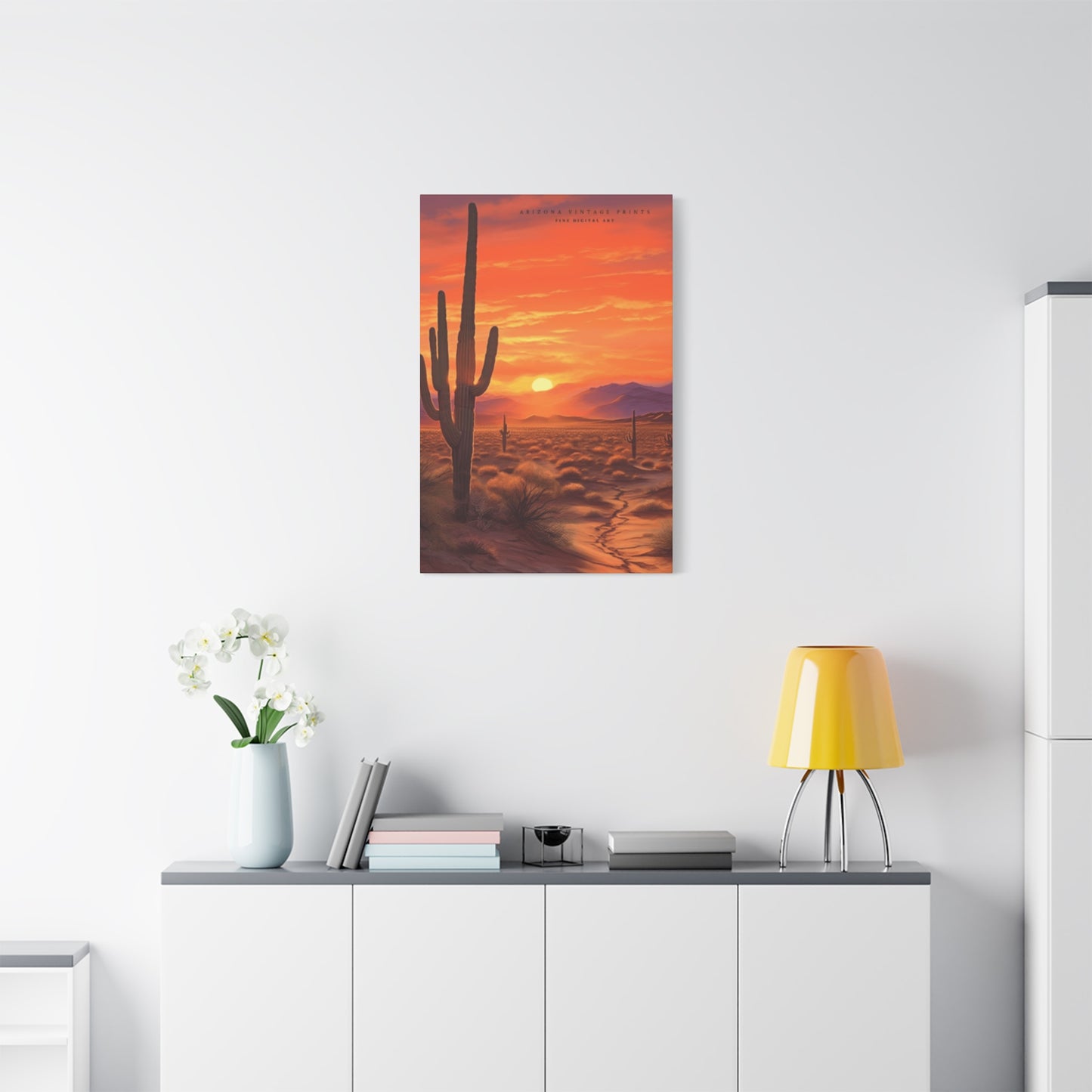 Orange Sunset in Desert Wall Art & Canvas Prints