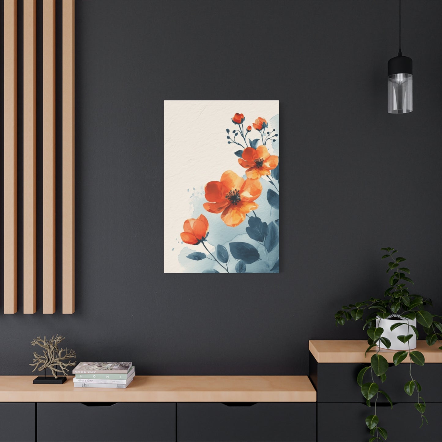 Orange Flowers Water Painting Wall Art & Canvas Prints