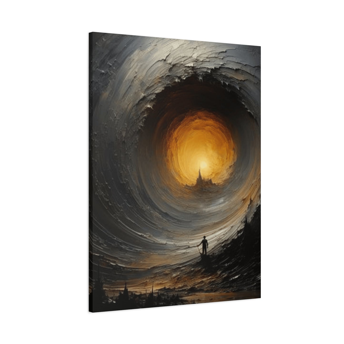 Painting of Man in Storm Wall Art & Canvas Prints