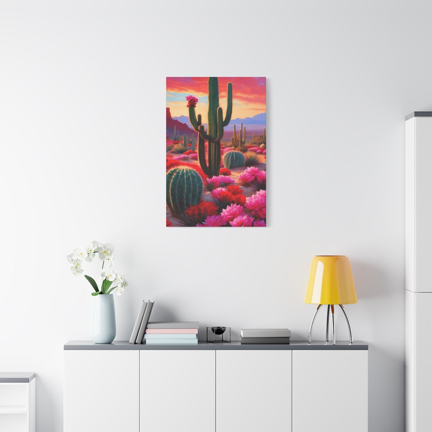 Pink Desert Scenery Painting Wall Art & Canvas Prints