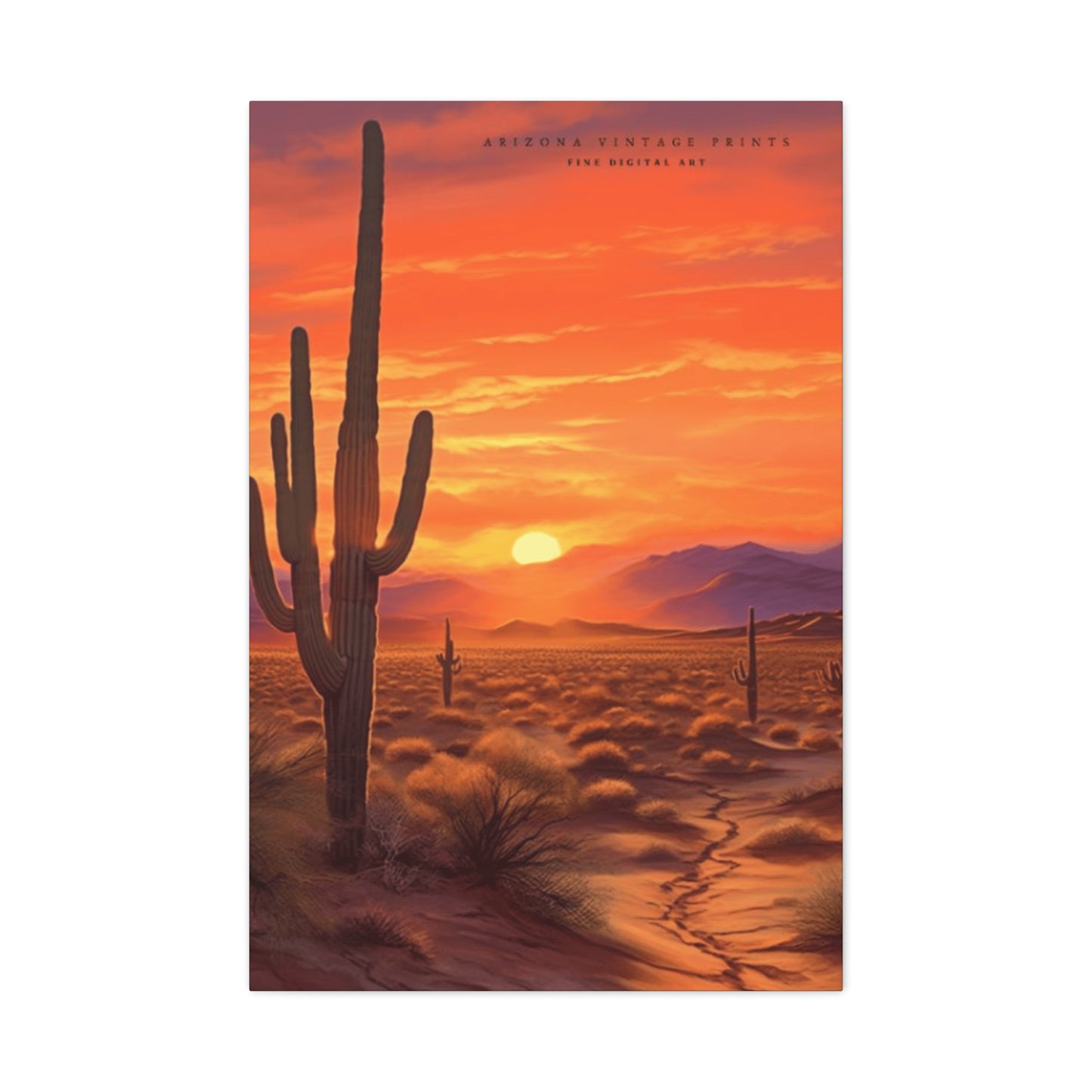 Orange Sunset in Desert Wall Art & Canvas Prints