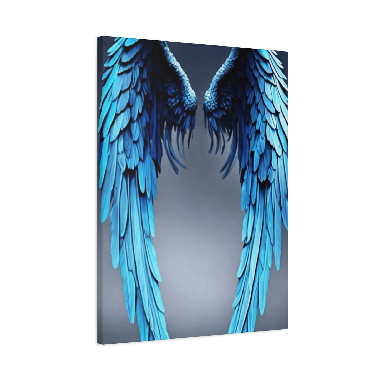 Long Blue Angel Angel Wings Wall Art & Canvas Prints