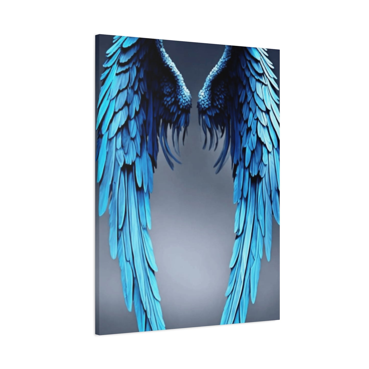 Long Blue Angel Angel Wings Wall Art & Canvas Prints