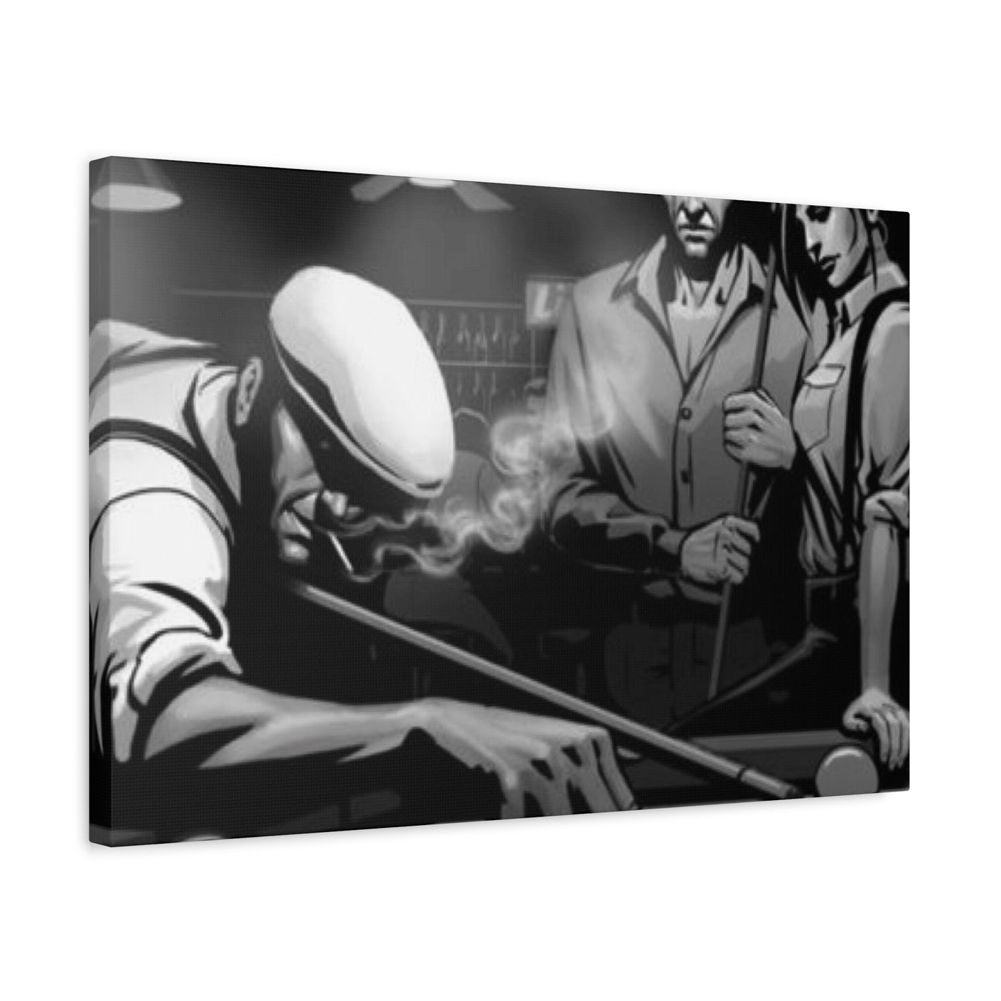 Old Man Playing Pool Wall Art & Canvas Prints