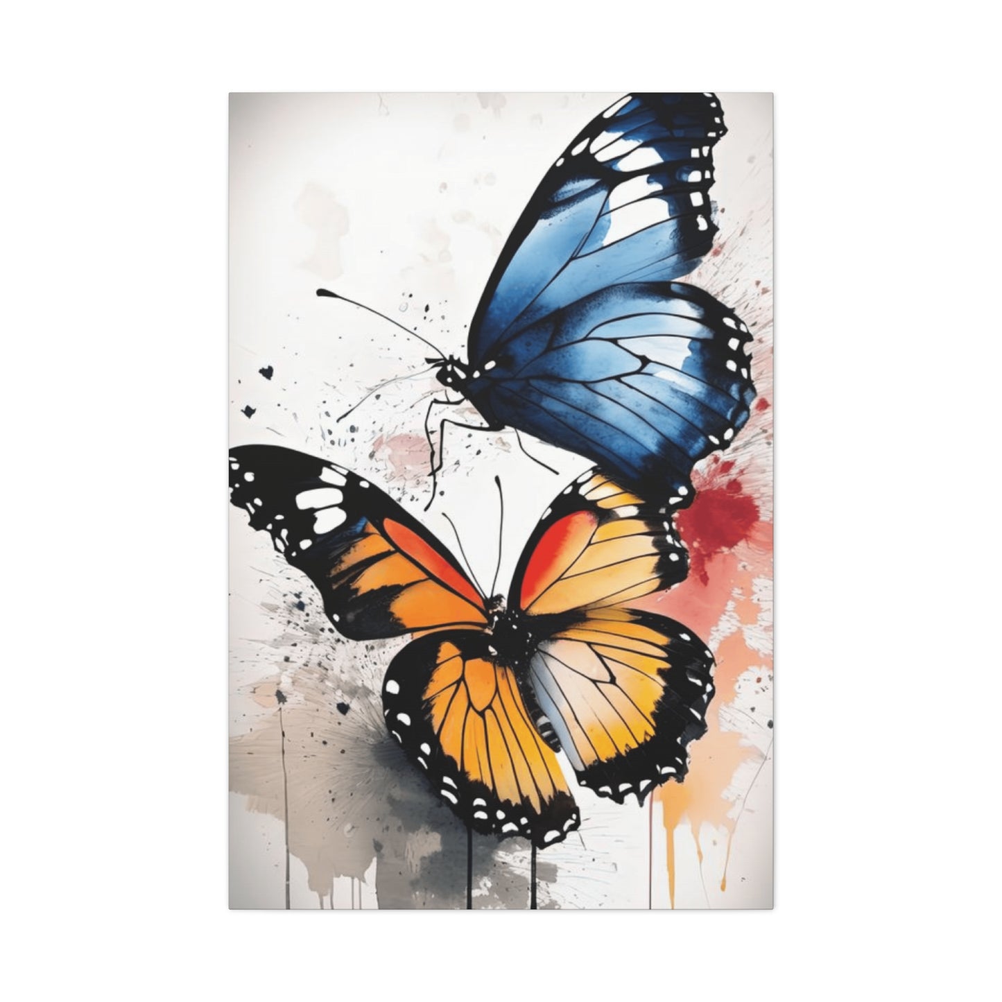 Orange and Blue Butterfly Painting Wall Art & Canvas Prints