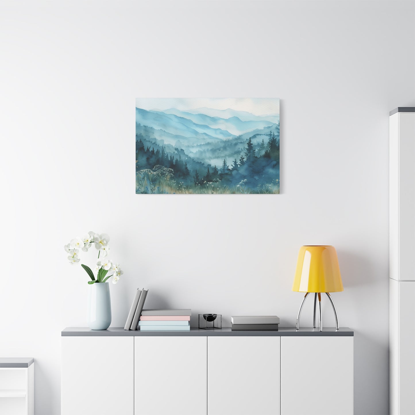 Mountain Forest Ranges Painting Wall Art & Canvas Prints