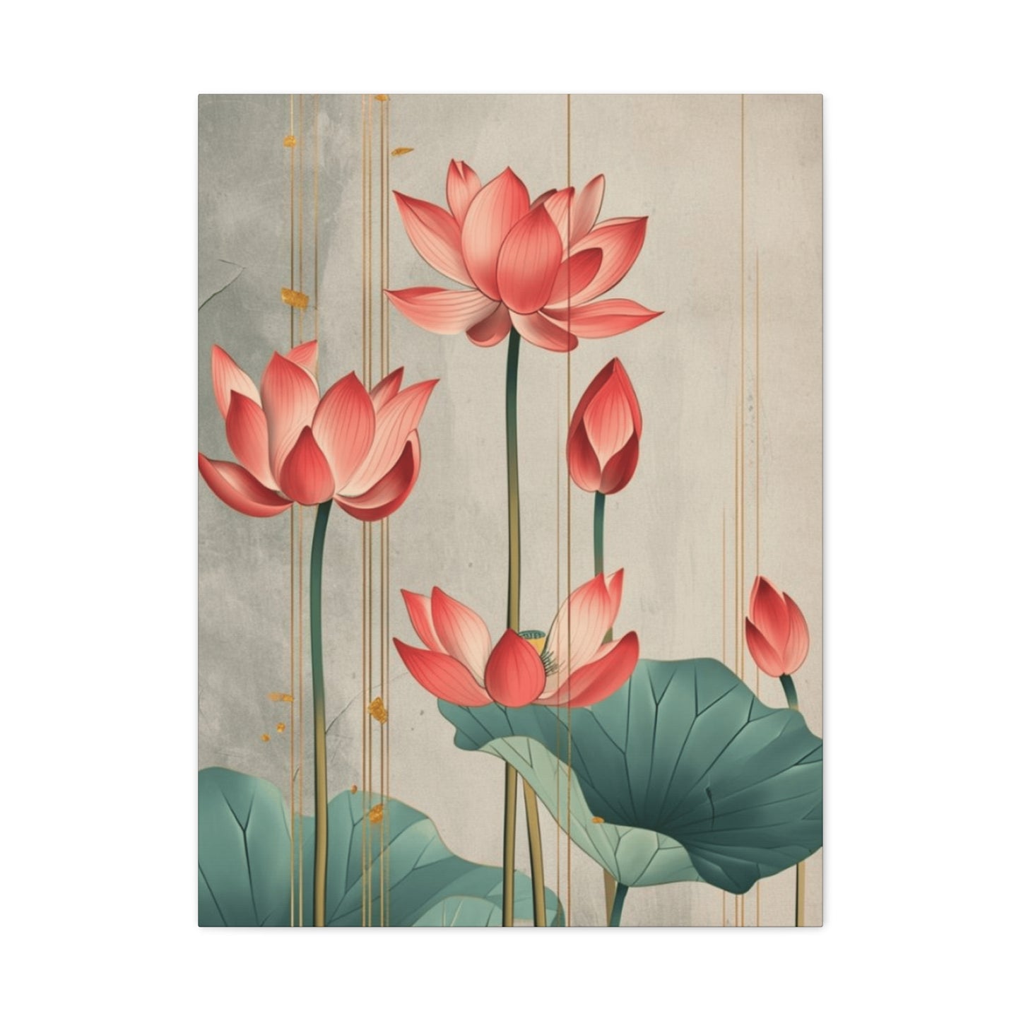 Red Lotus Painting Painting Wall Art & Canvas Prints