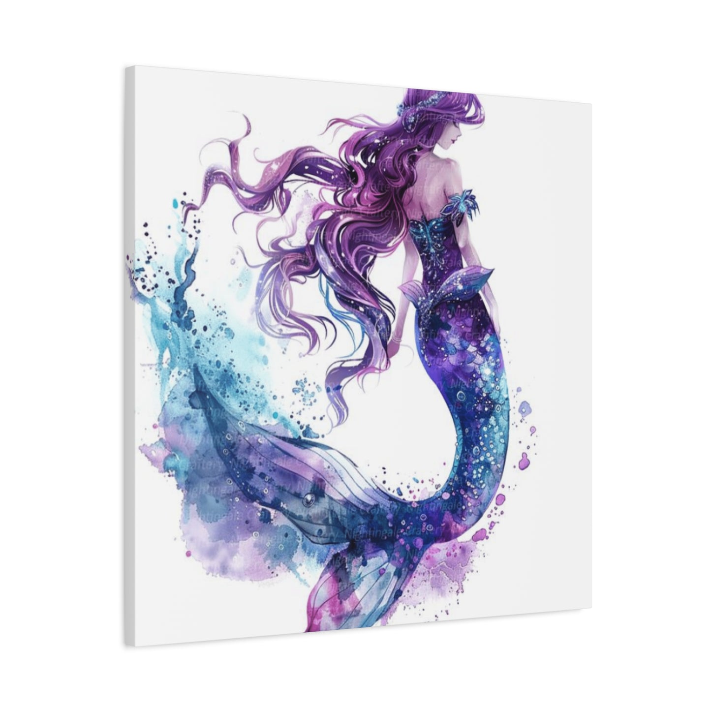 A Portrait Of A Purple Mermaid Wall Art & Canvas Prints