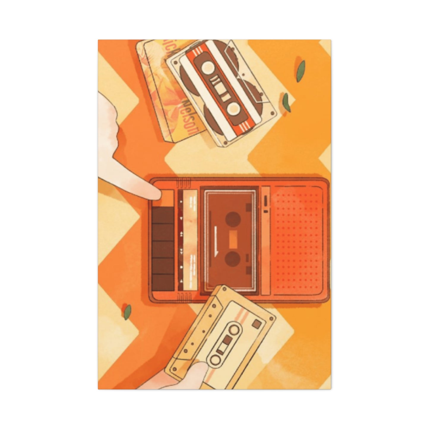 Orange Record Player Wall Art & Canvas Prints