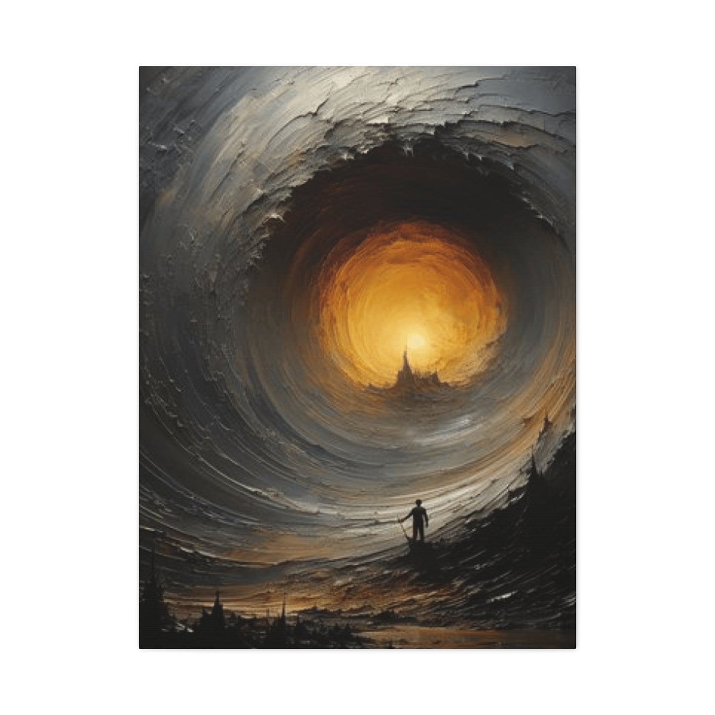 Painting of Man in Storm Wall Art & Canvas Prints