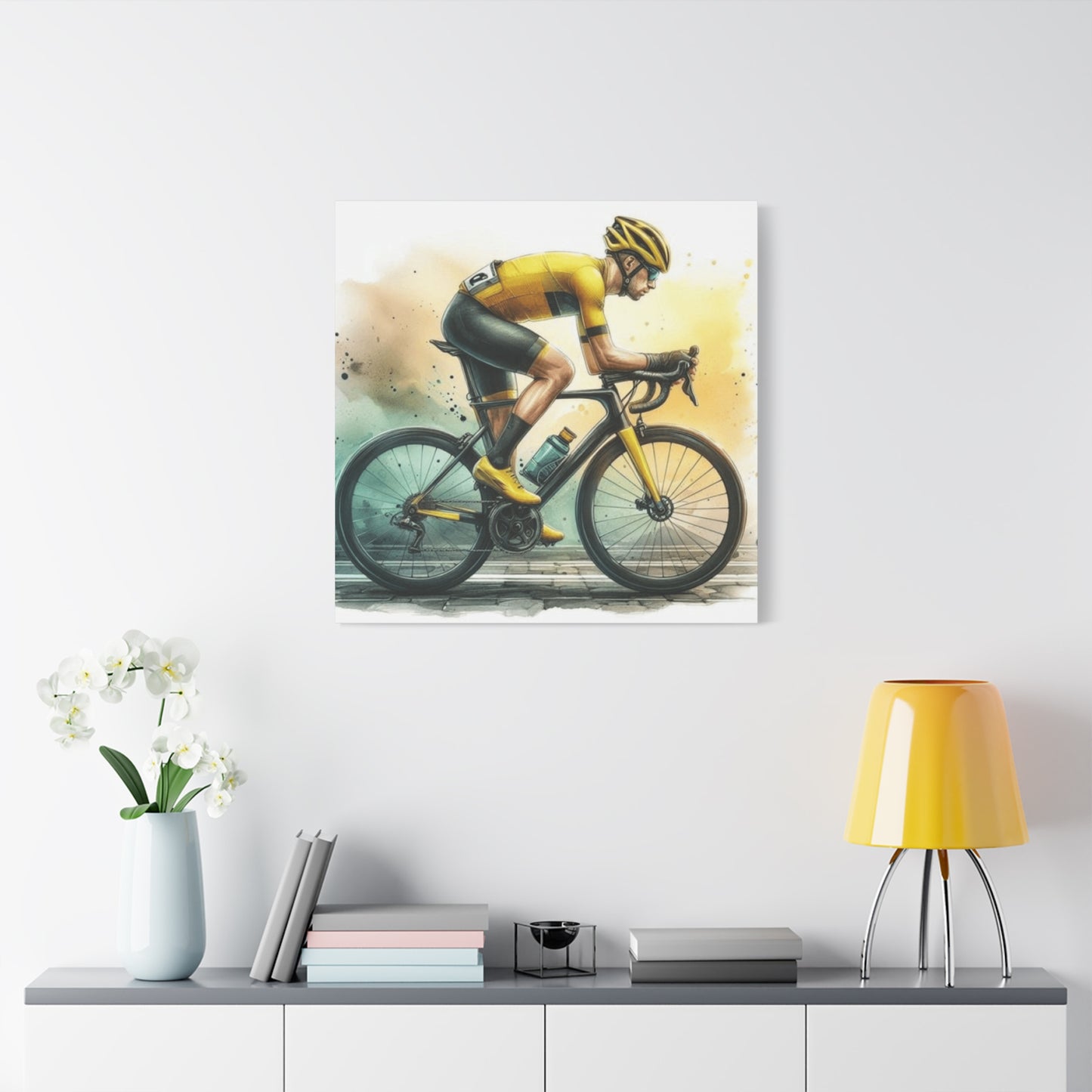 Professional Cyclist Painting Wall Art & Canvas Prints