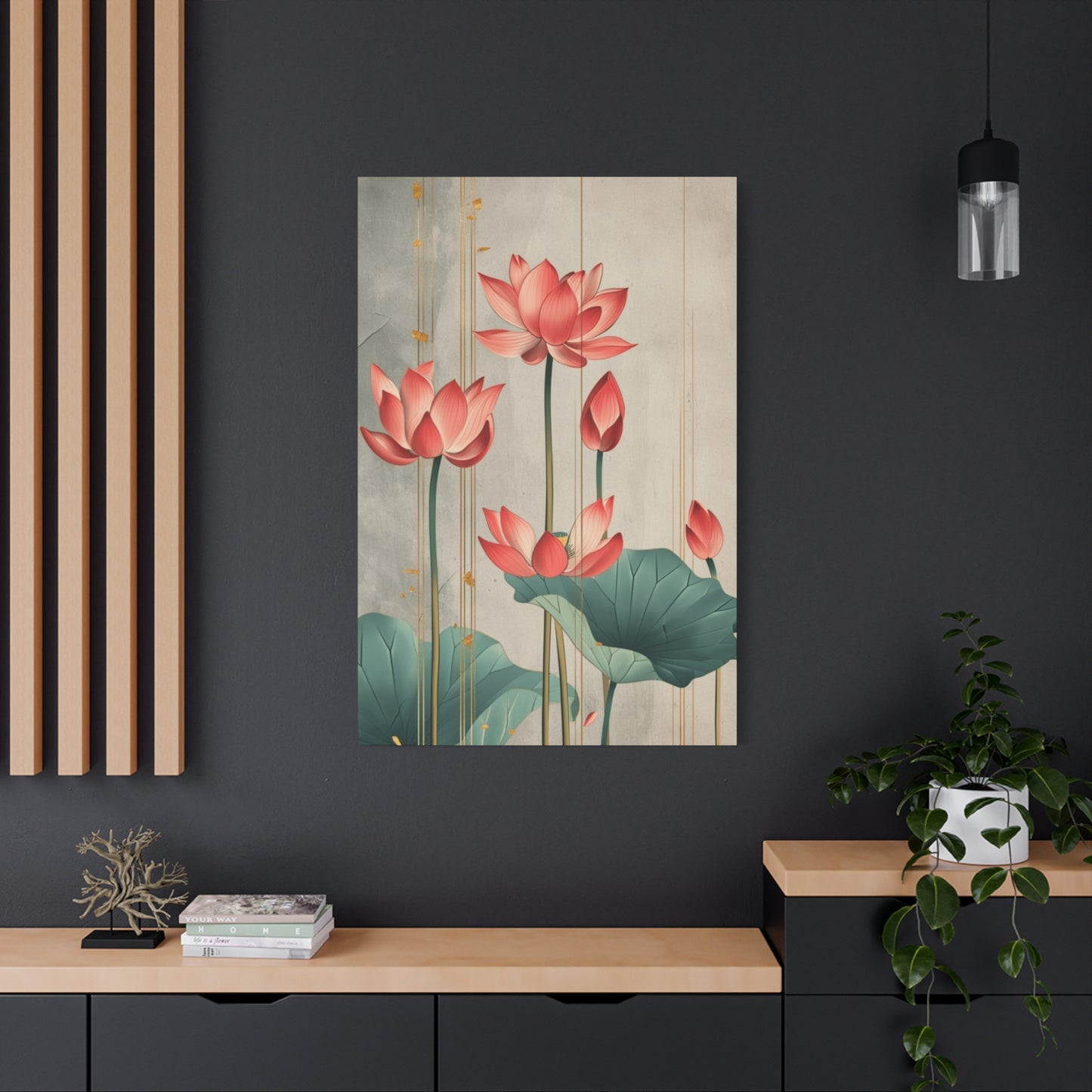 Red Lotus Painting Painting Wall Art & Canvas Prints