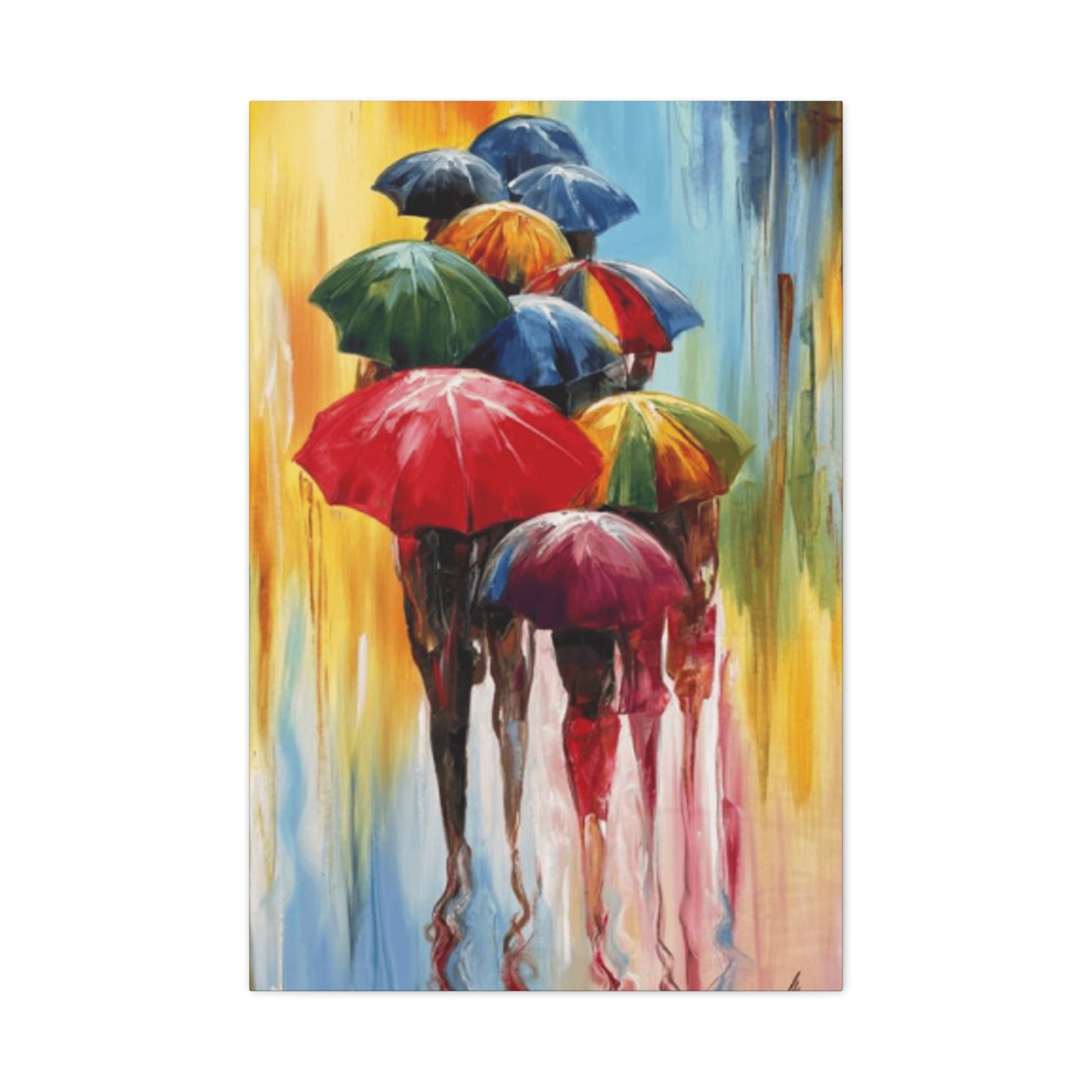 Painting of Children With Umbrella Wall Art & Canvas Prints