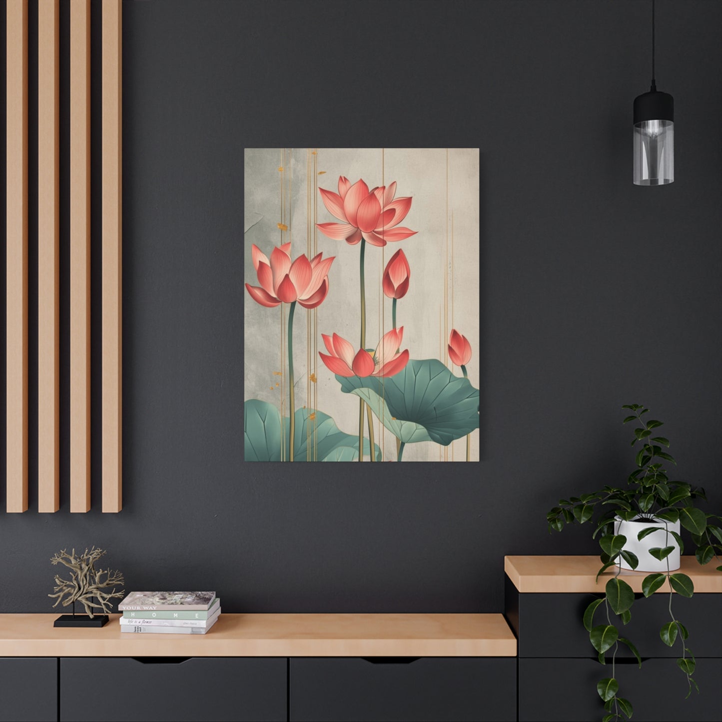 Red Lotus Painting Painting Wall Art & Canvas Prints