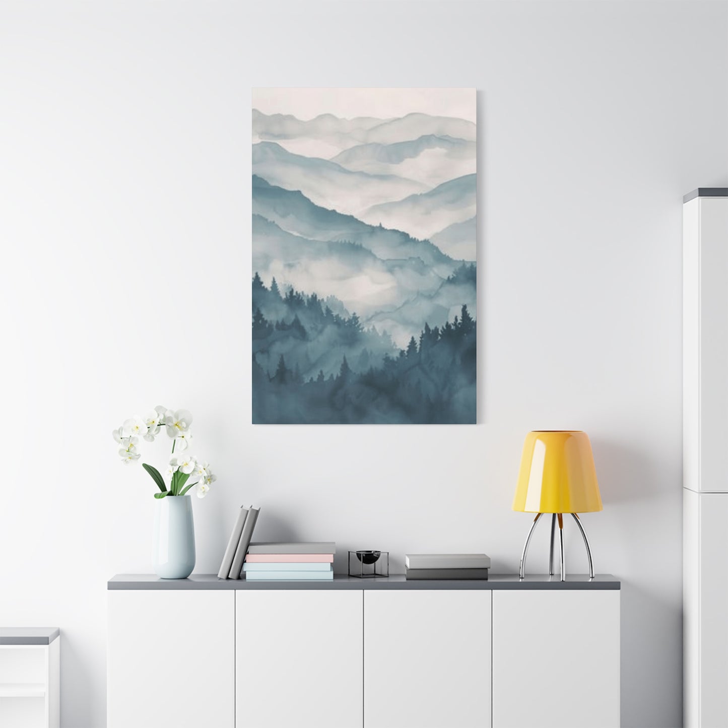 Clouds Over Mountain Ranges Painting Wall Art & Canvas Prints