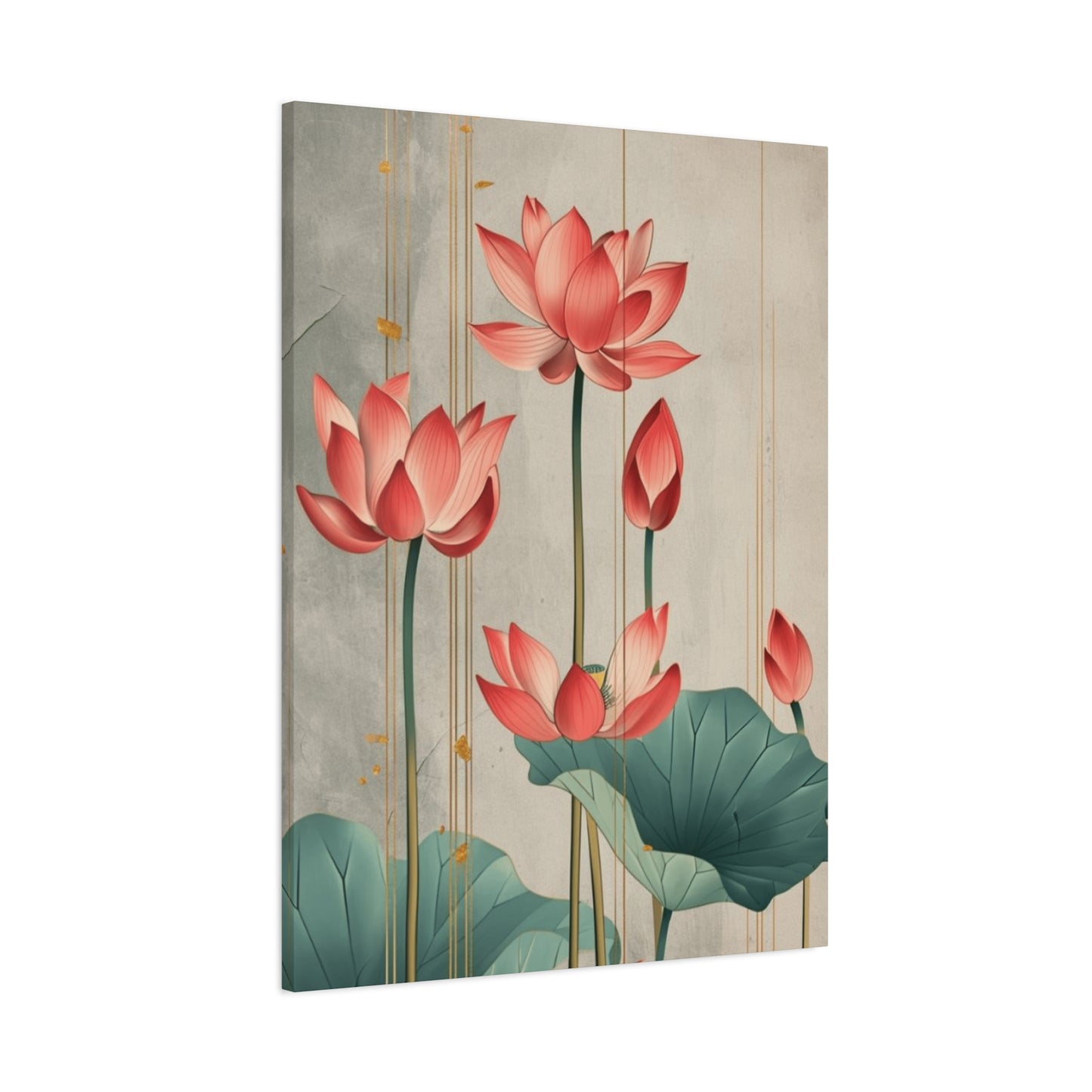 Red Lotus Painting Painting Wall Art & Canvas Prints