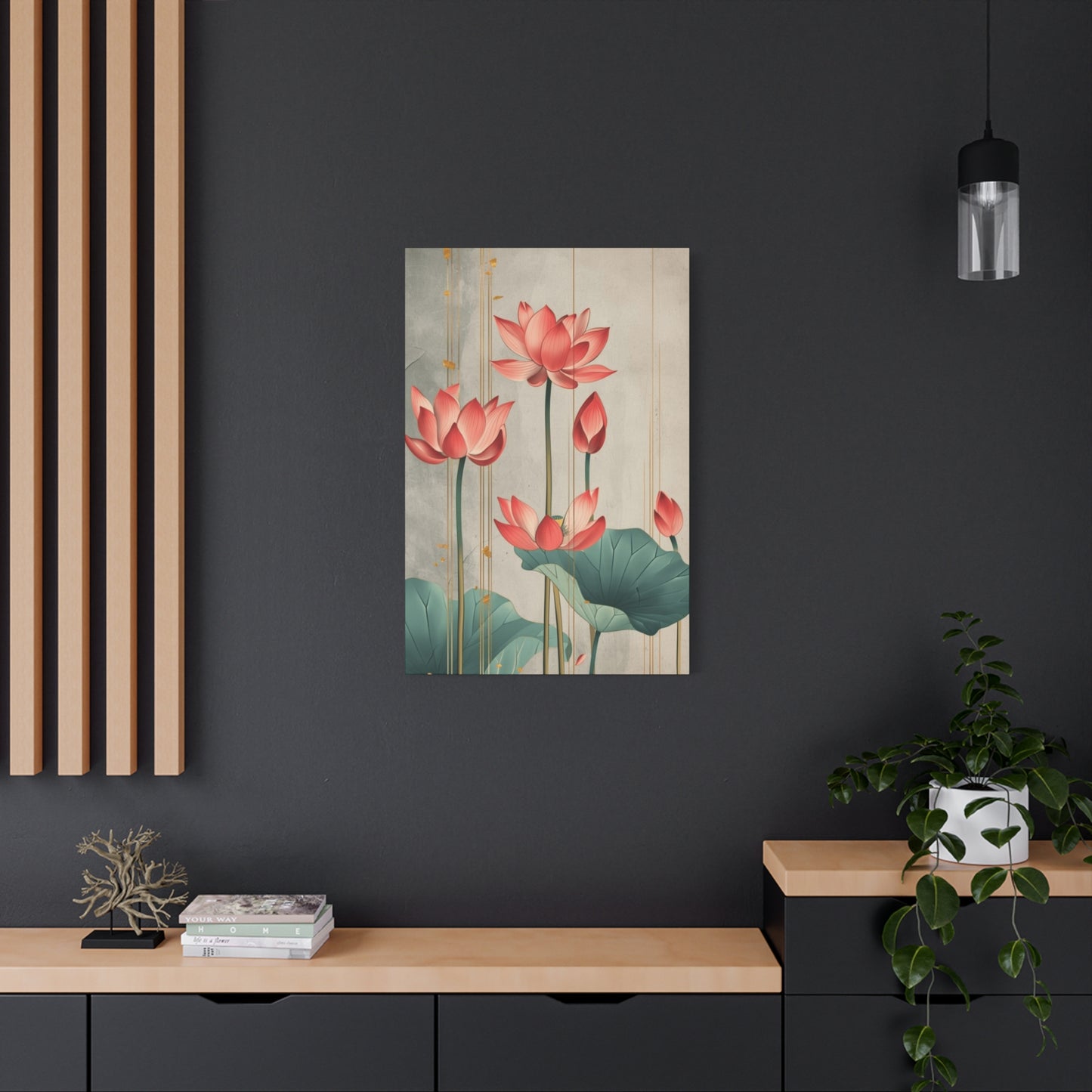 Red Lotus Painting Painting Wall Art & Canvas Prints