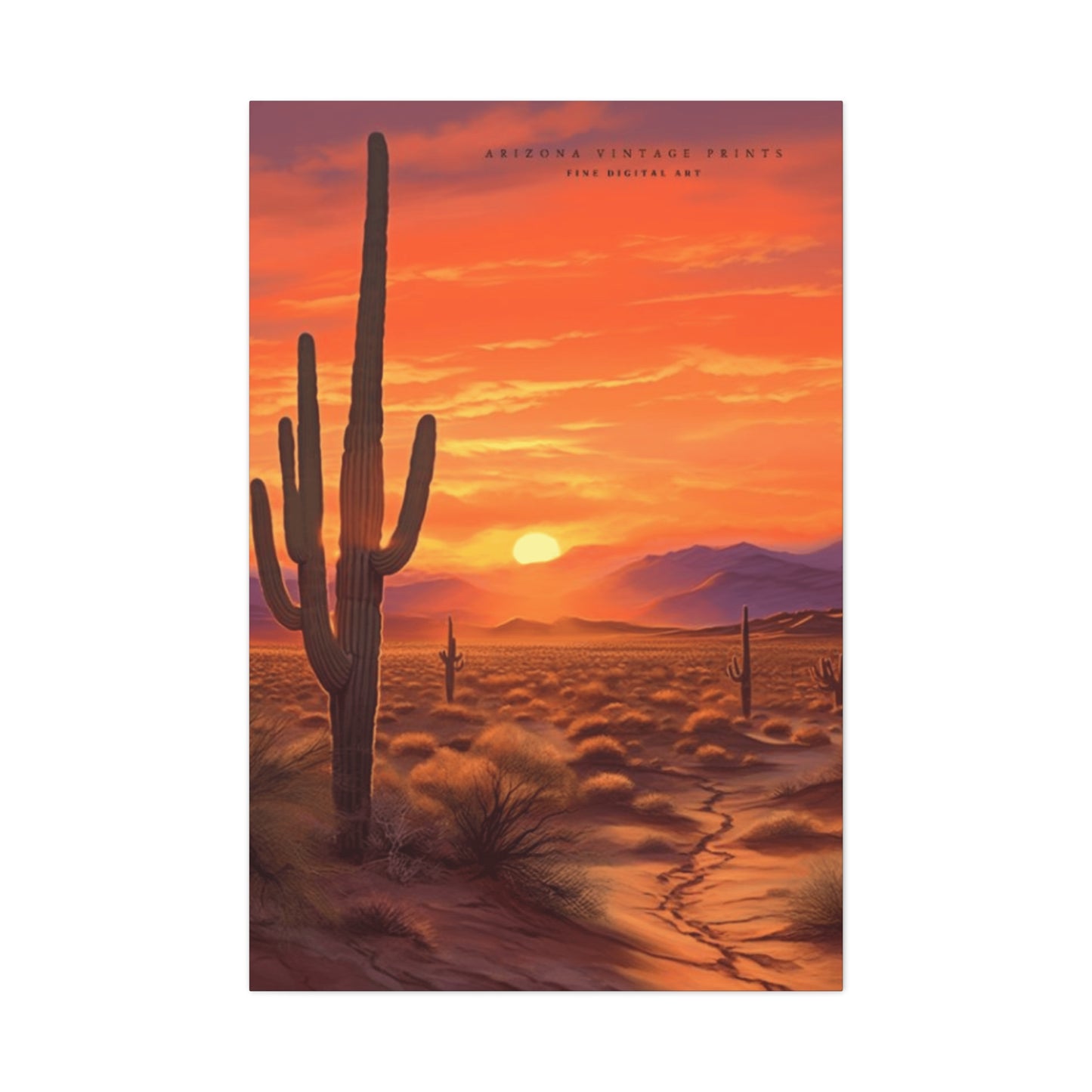 Orange Sunset in Desert Wall Art & Canvas Prints