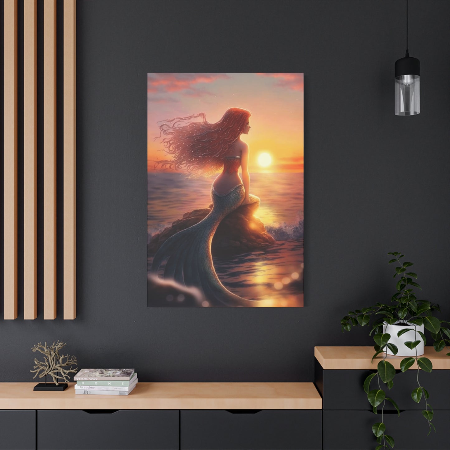 A Mermaid Watching The Sunset Wall Art & Canvas Prints