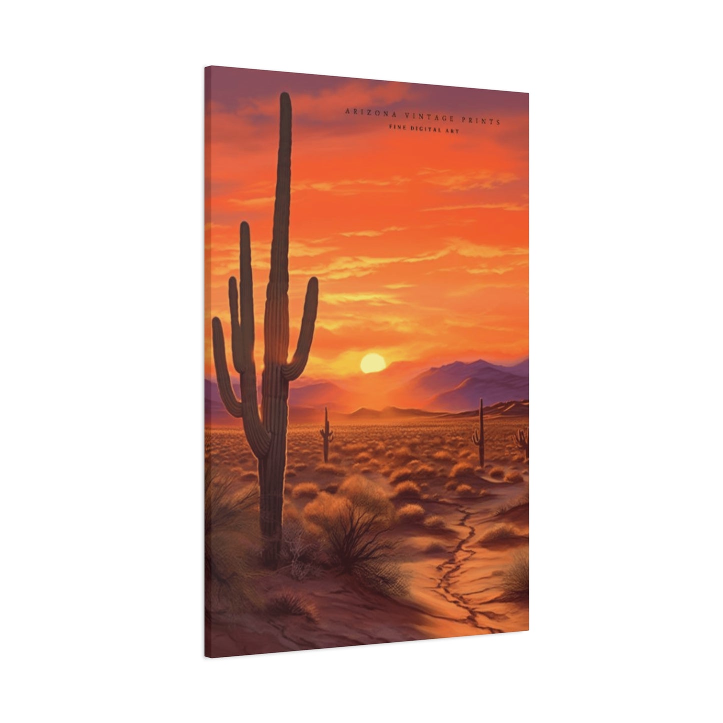 Orange Sunset in Desert Wall Art & Canvas Prints