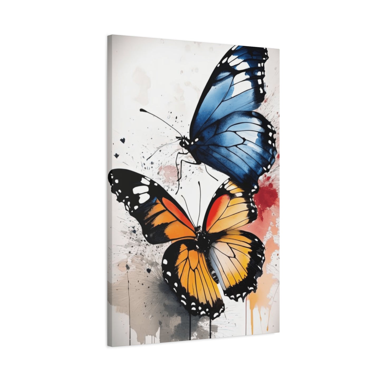 Orange and Blue Butterfly Painting Wall Art & Canvas Prints