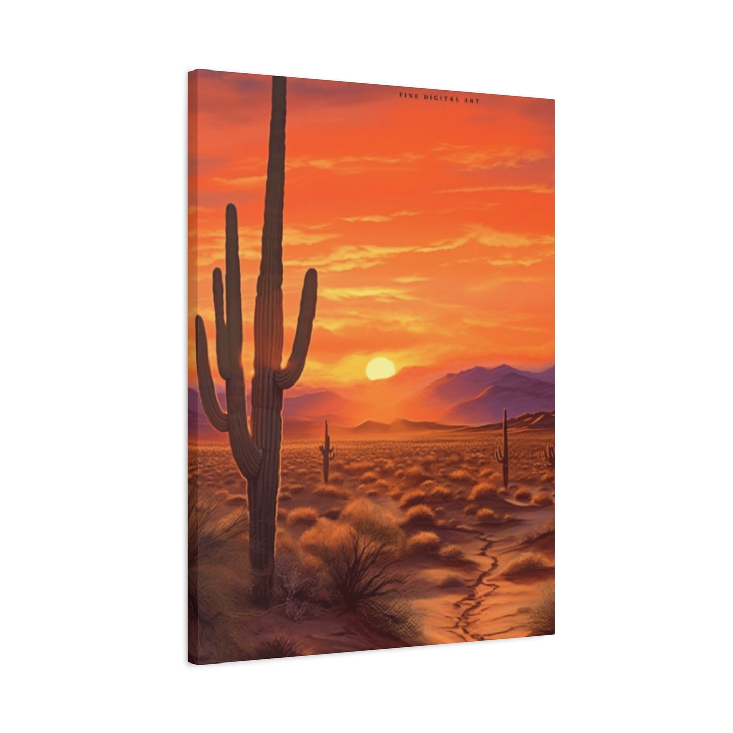 Orange Sunset in Desert Wall Art & Canvas Prints