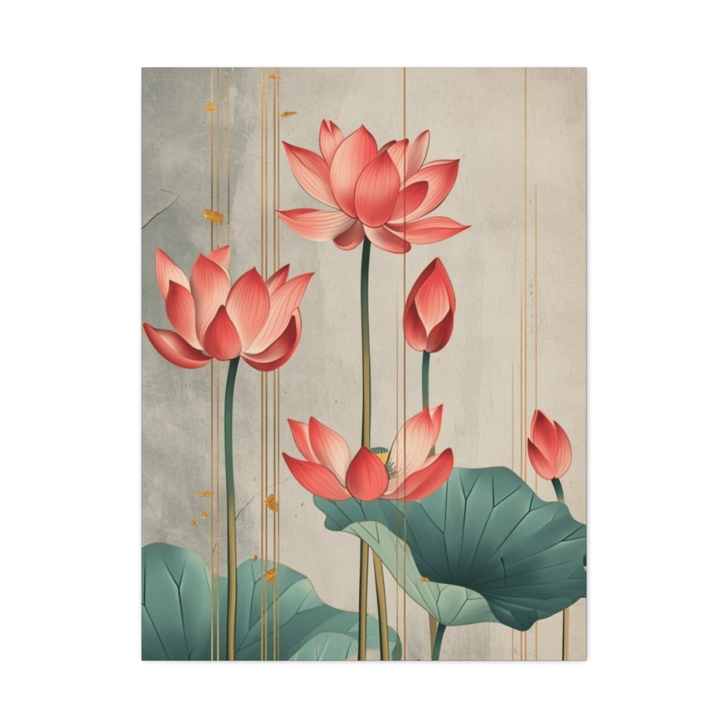 Red Lotus Painting Painting Wall Art & Canvas Prints