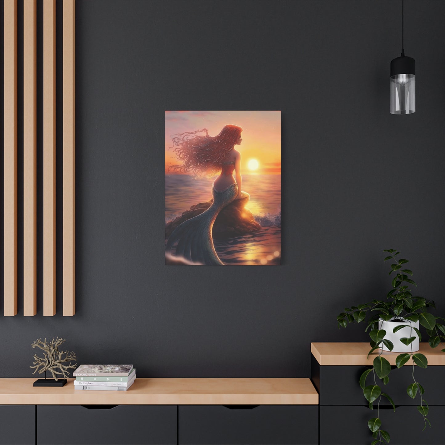 A Mermaid Watching The Sunset Wall Art & Canvas Prints