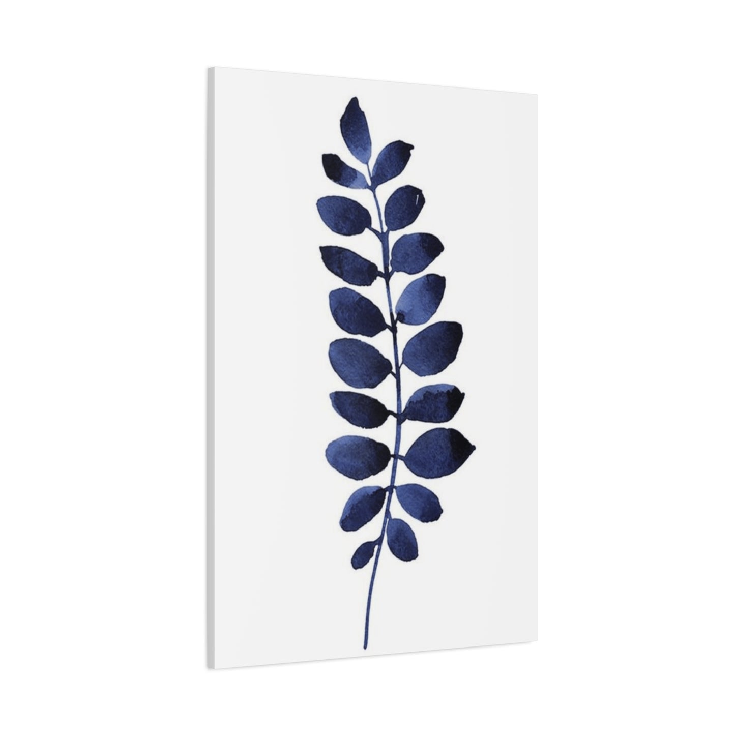 Navy Blue Plant Leaves Wall Art & Canvas Prints