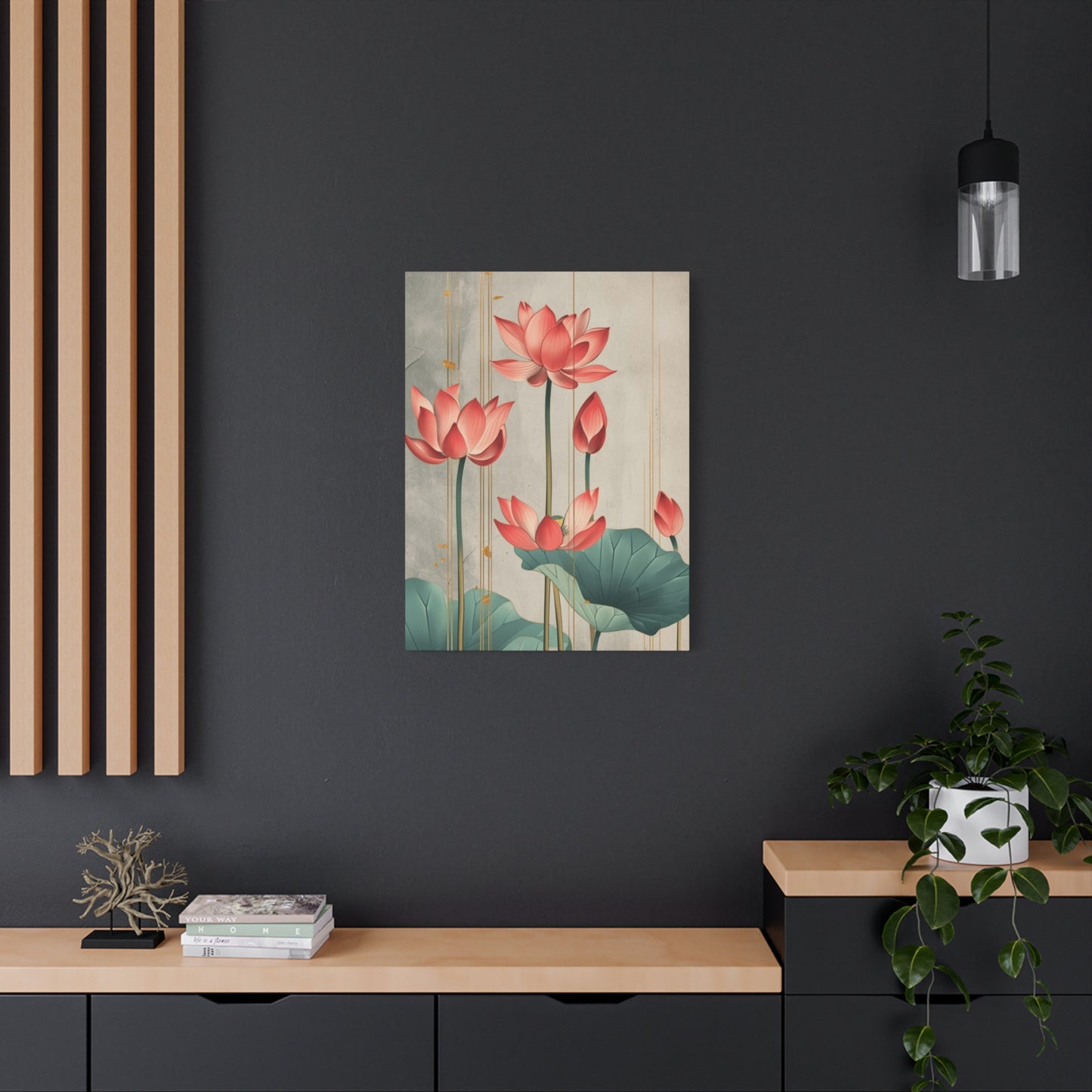 Red Lotus Painting Painting Wall Art & Canvas Prints