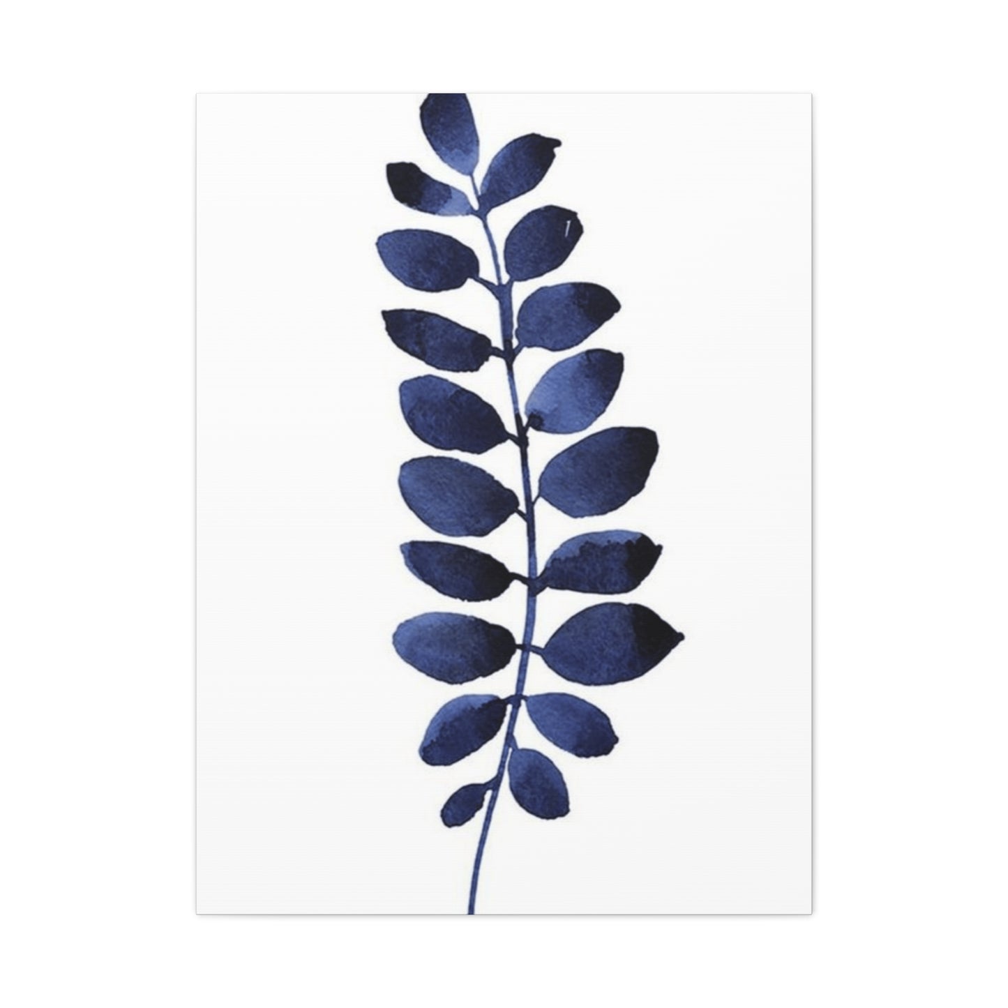 Navy Blue Plant Leaves Wall Art & Canvas Prints