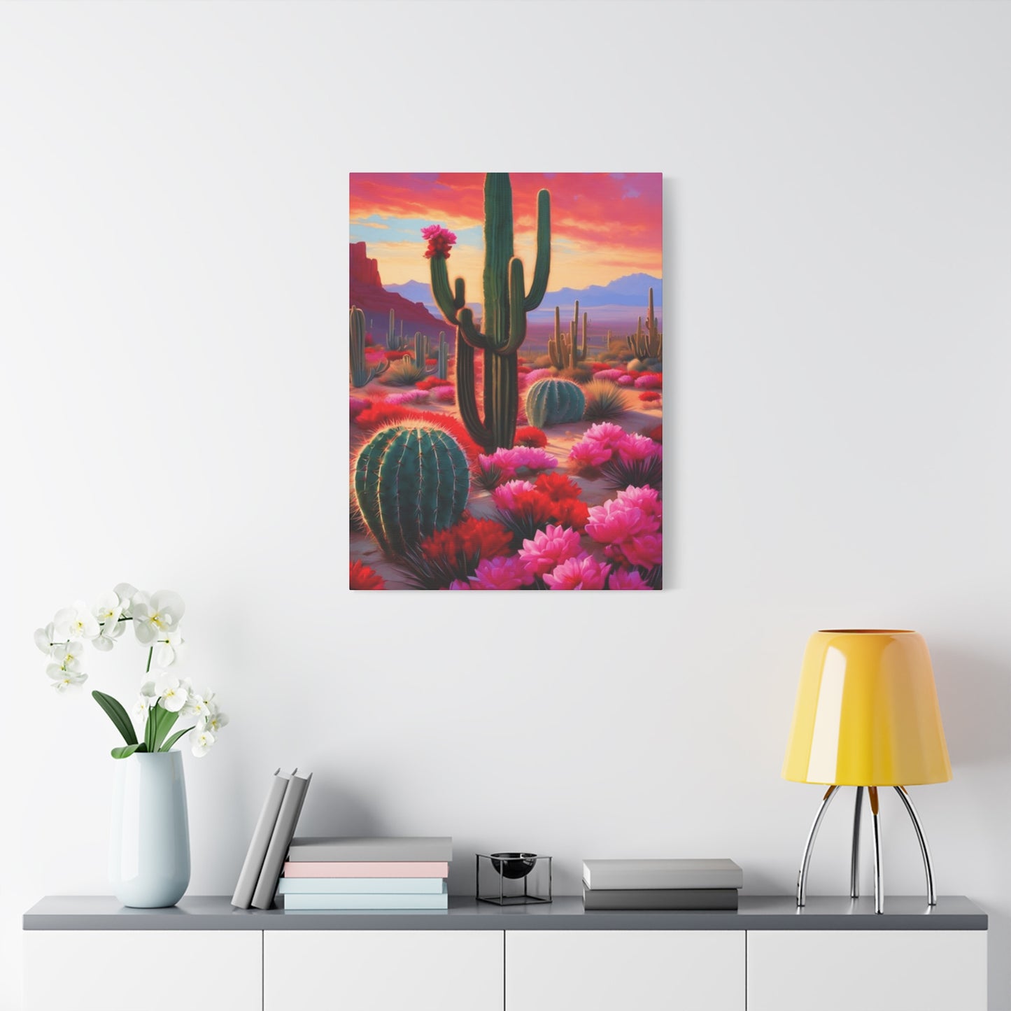 Pink Desert Scenery Painting Wall Art & Canvas Prints