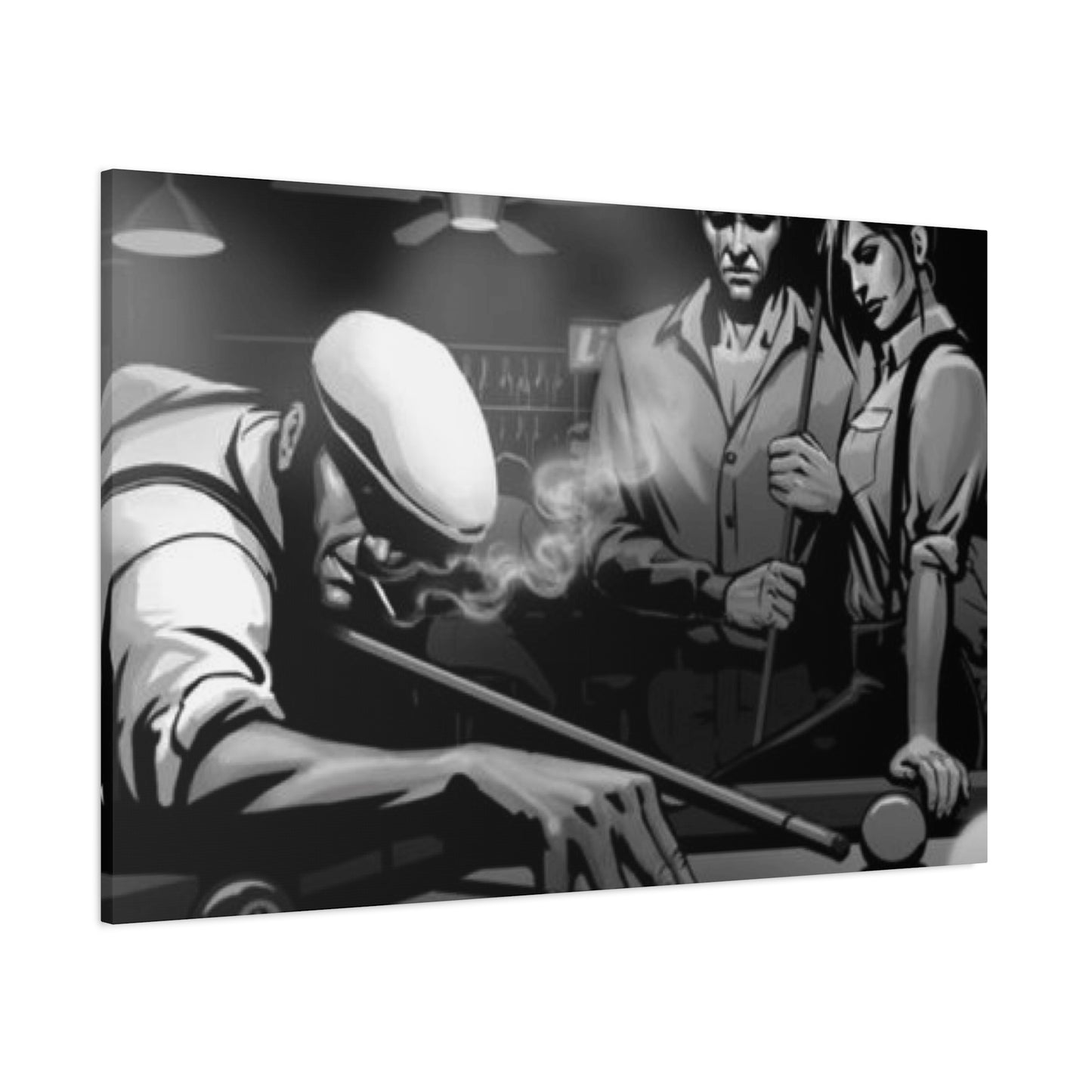 Old Man Playing Pool Wall Art & Canvas Prints