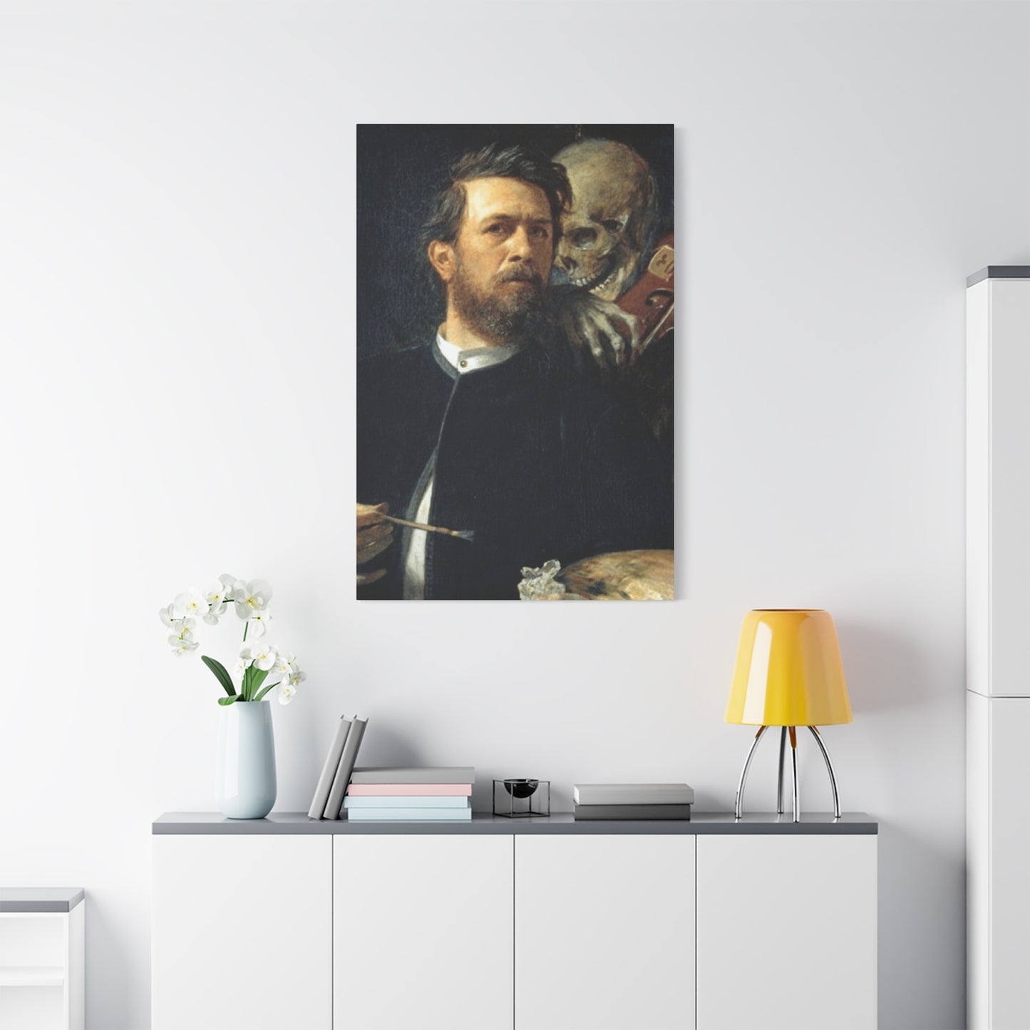 Self Portrait With Death Playing The Fiddle Wall Art & Canvas Prints