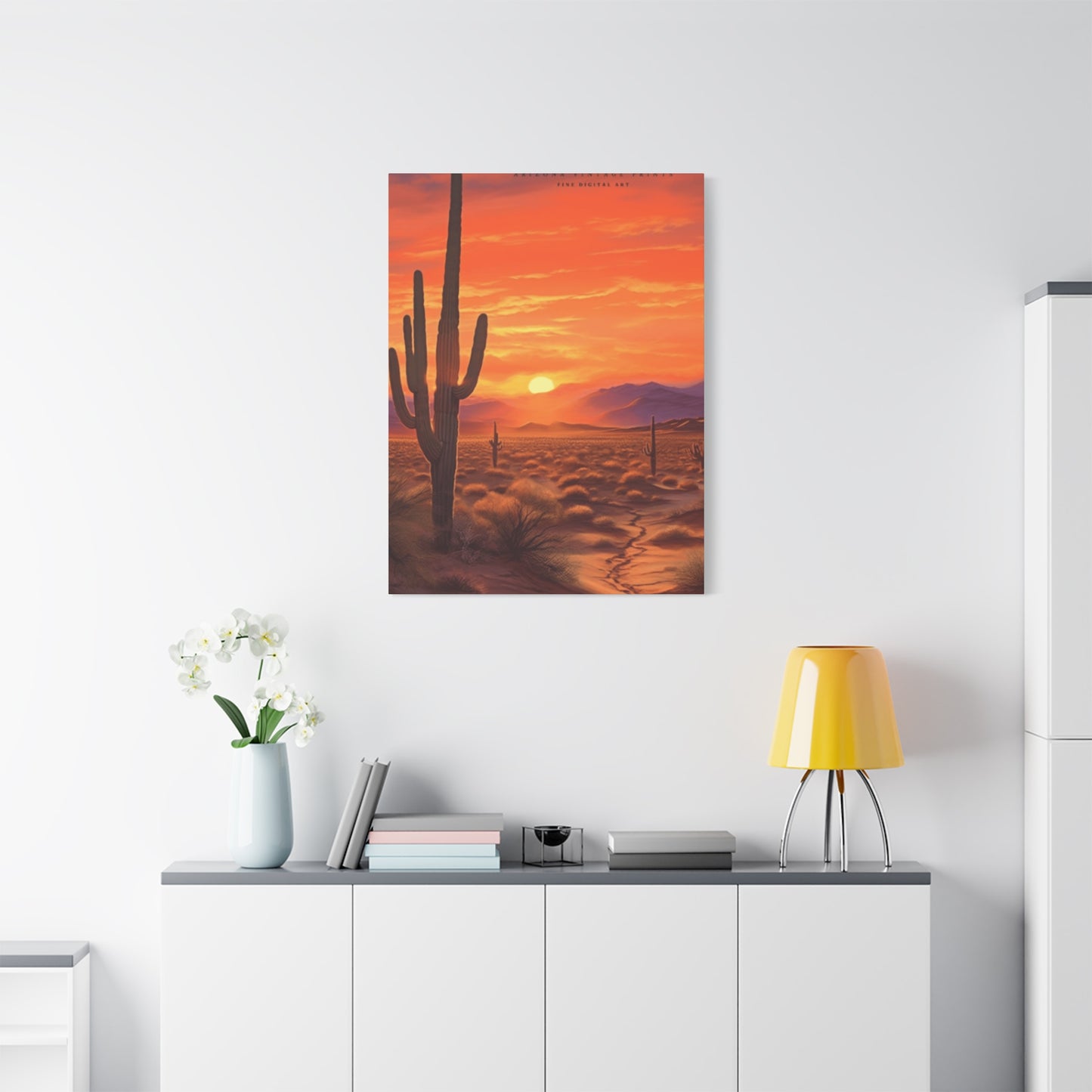 Orange Sunset in Desert Wall Art & Canvas Prints