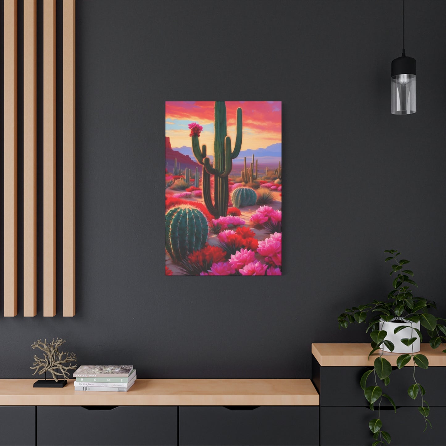 Pink Desert Scenery Painting Wall Art & Canvas Prints