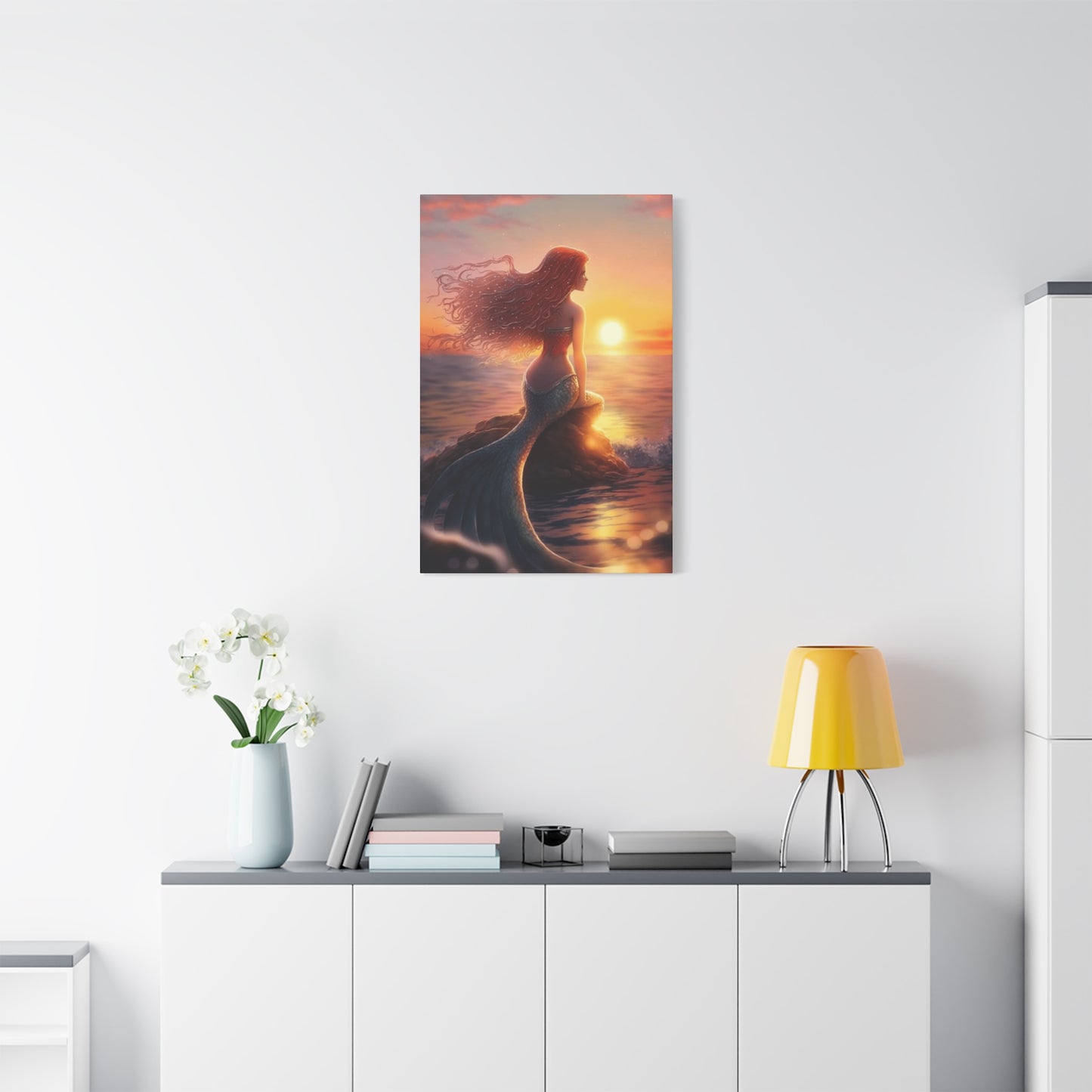 A Mermaid Watching The Sunset Wall Art & Canvas Prints