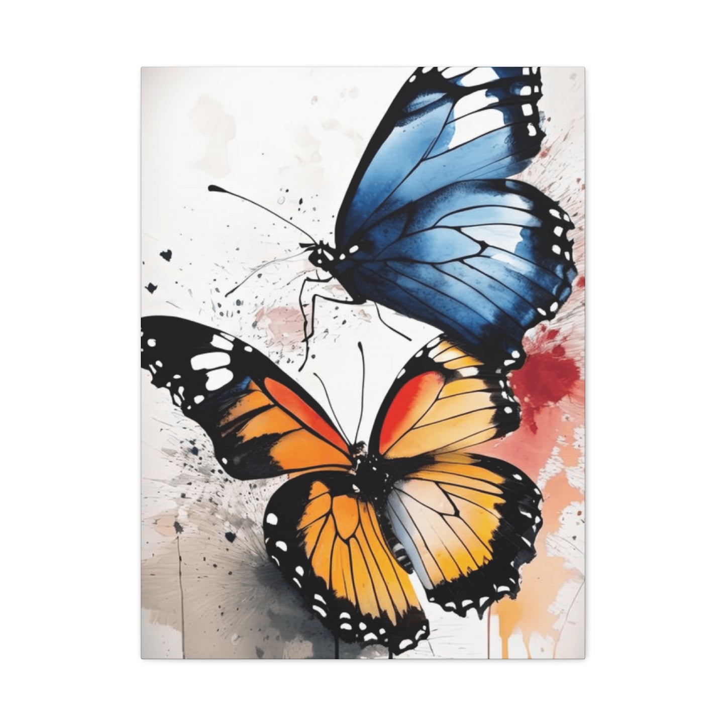 Orange and Blue Butterfly Painting Wall Art & Canvas Prints