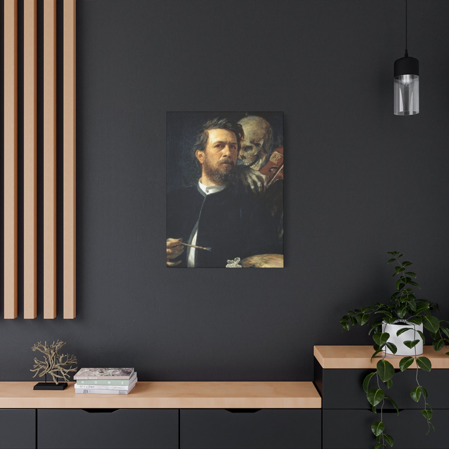 Self Portrait With Death Playing The Fiddle Wall Art & Canvas Prints