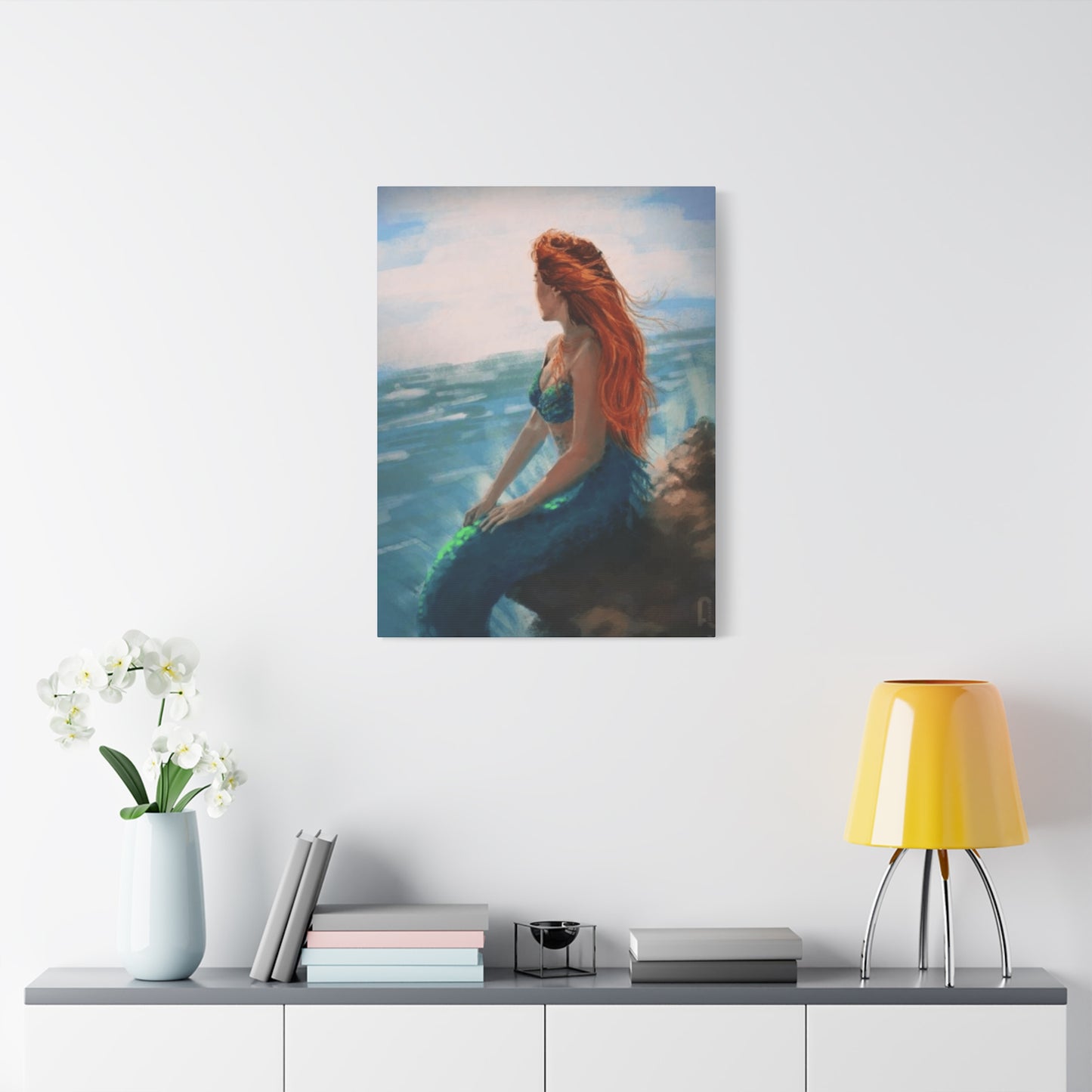 A Mermaid Watching The Ocean Wall Art & Canvas Prints