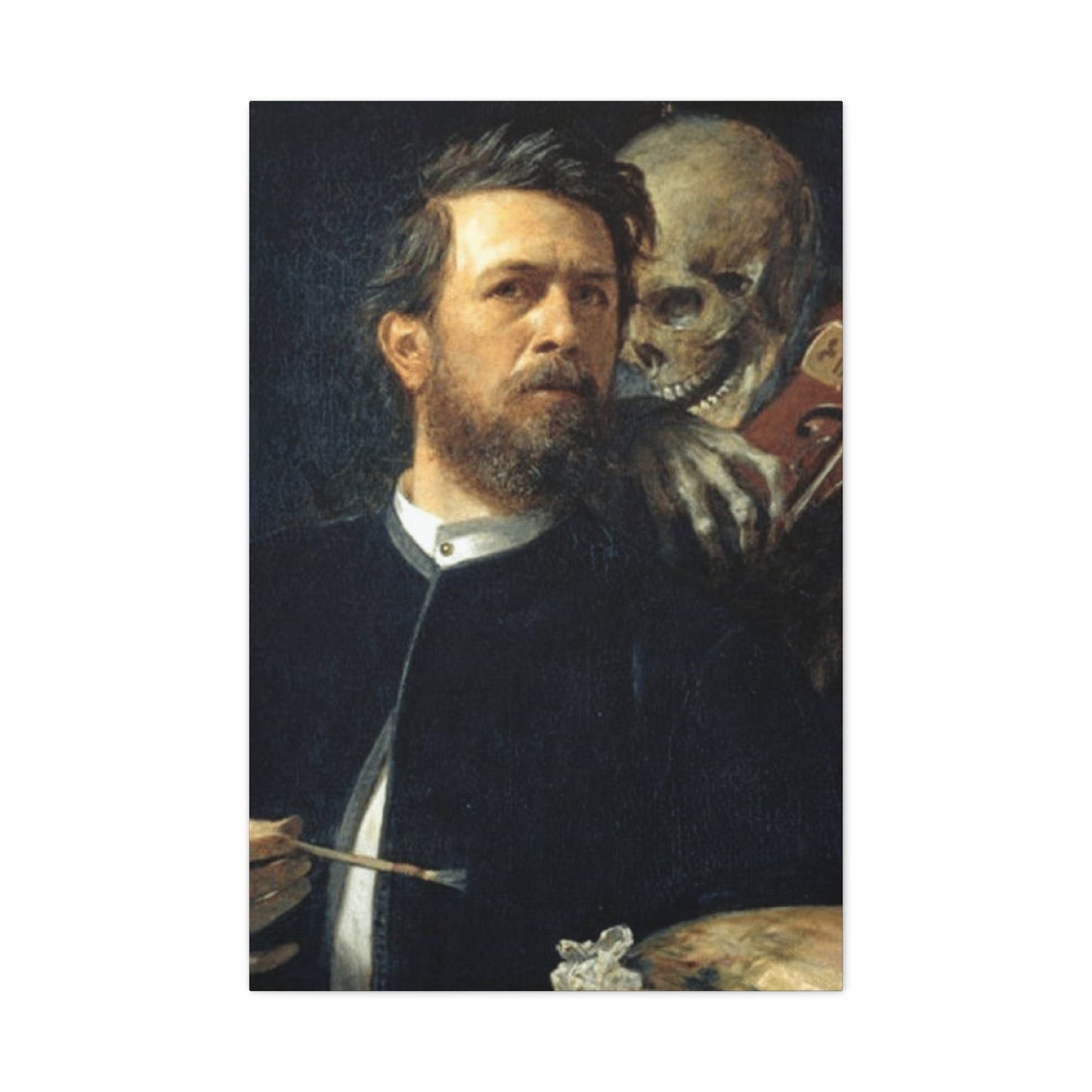 Self Portrait With Death Playing The Fiddle Wall Art & Canvas Prints