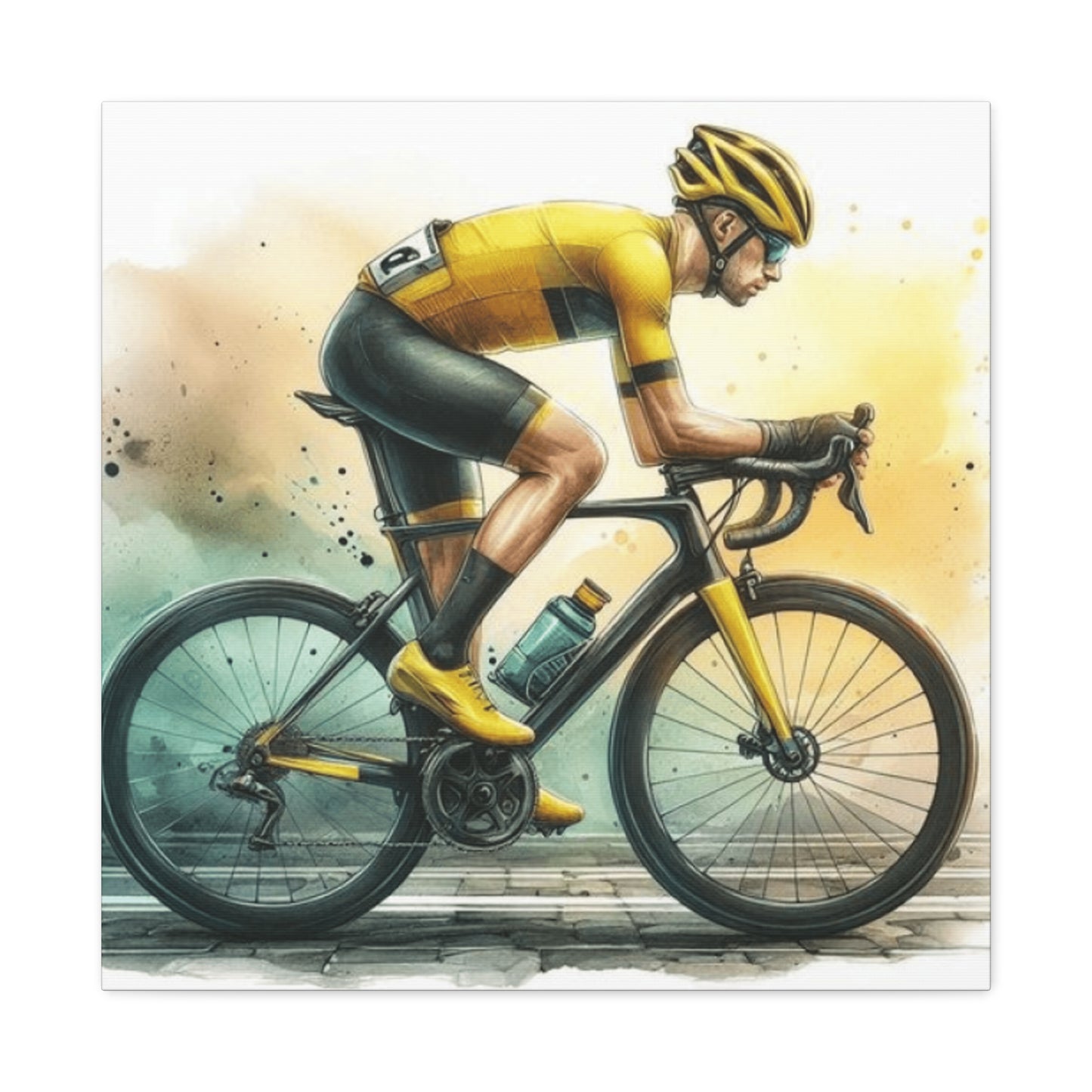 Professional Cyclist Painting Wall Art & Canvas Prints