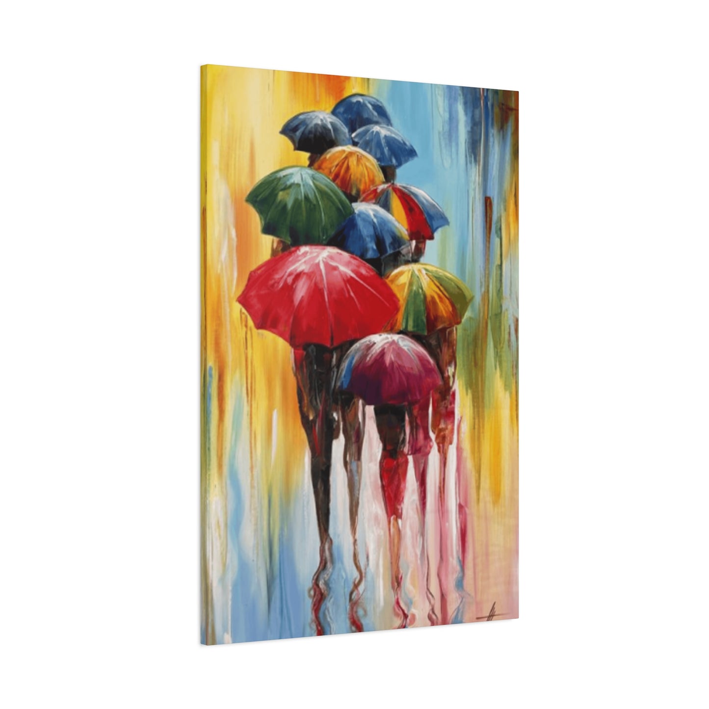 Painting of Children With Umbrella Wall Art & Canvas Prints