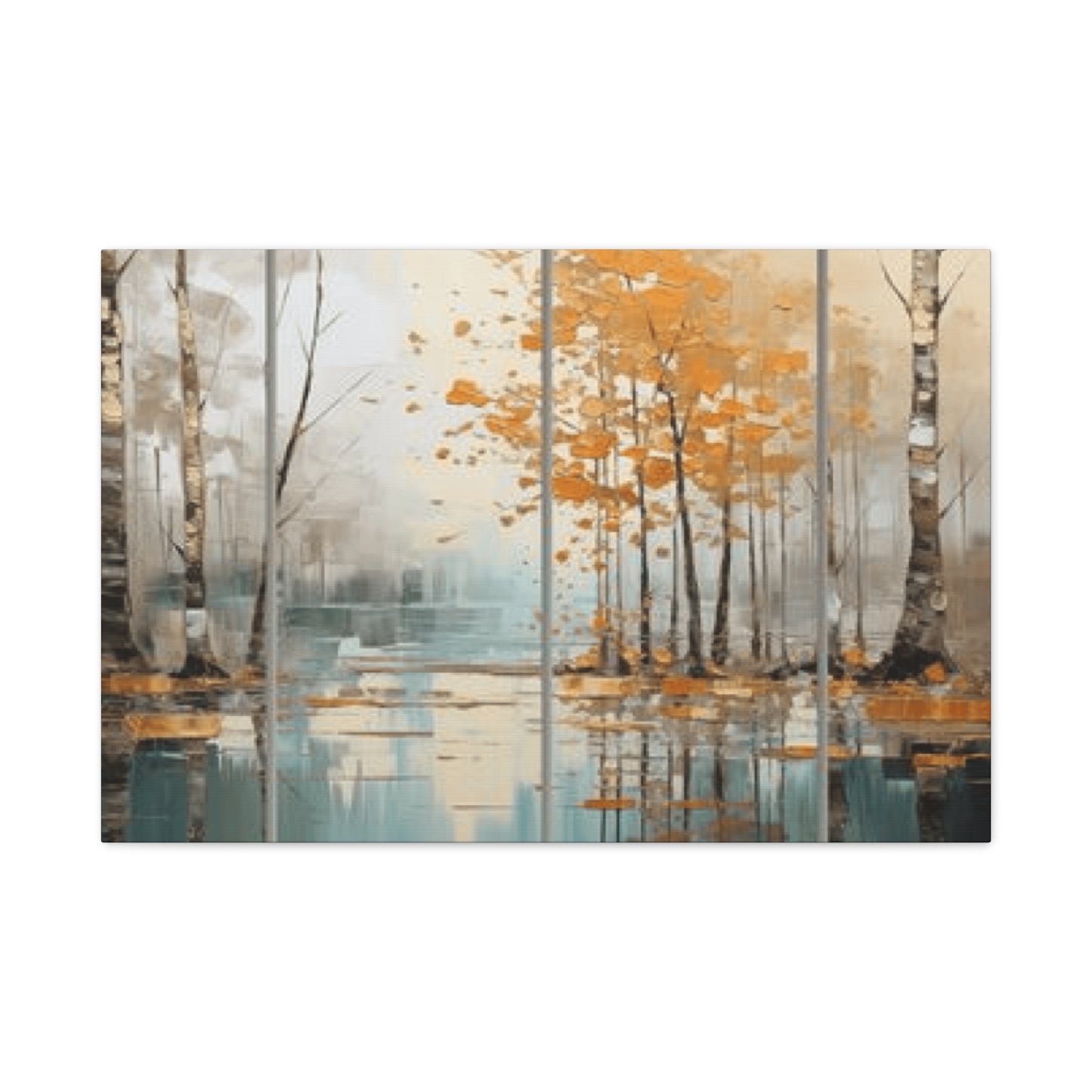 Birch Trees and River Painting Wall Art & Canvas Prints