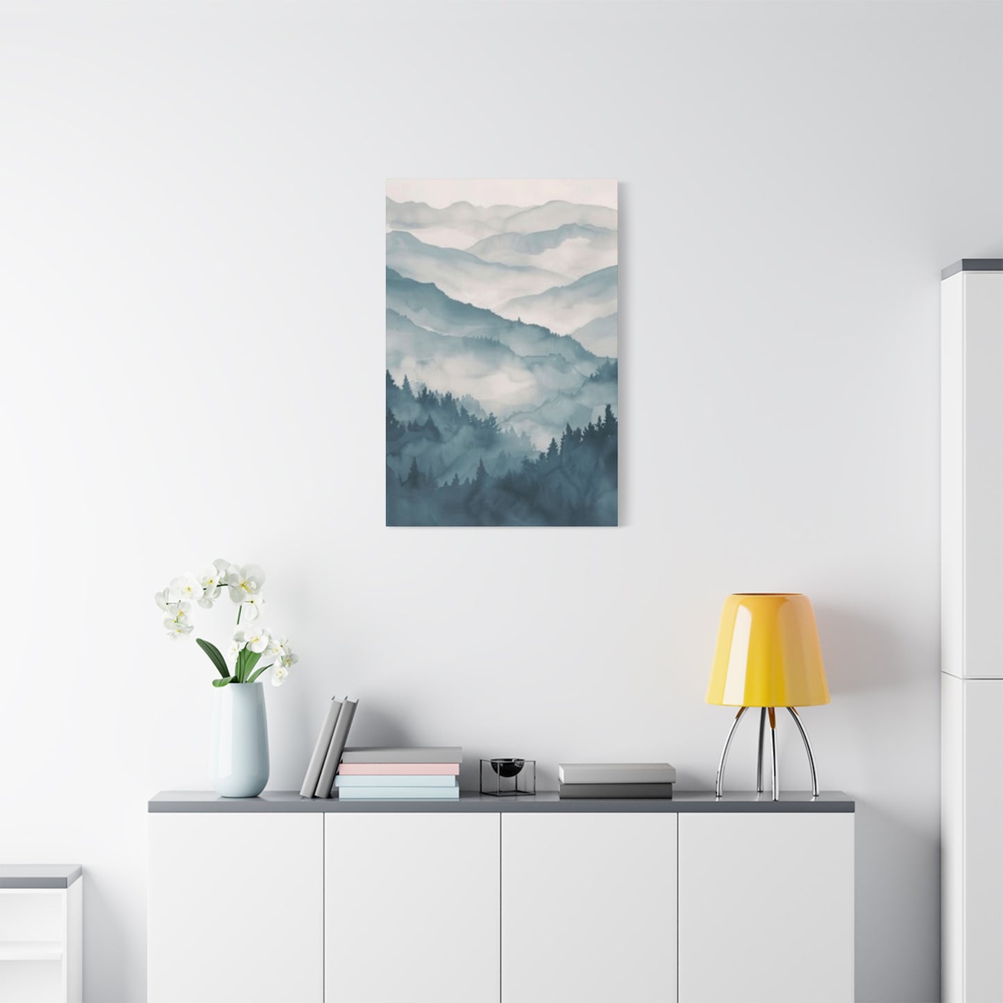 Clouds Over Mountain Ranges Painting Wall Art & Canvas Prints