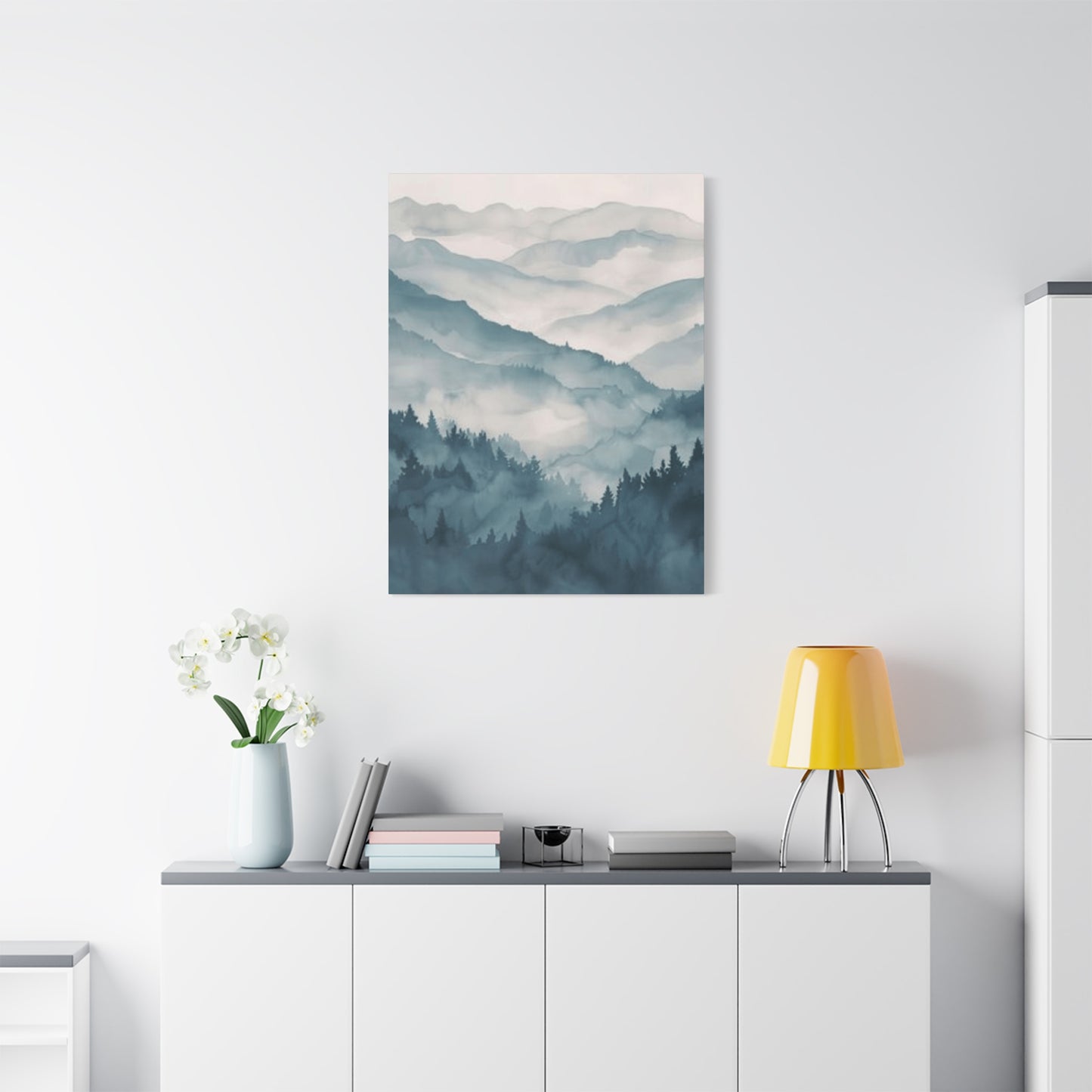 Clouds Over Mountain Ranges Painting Wall Art & Canvas Prints