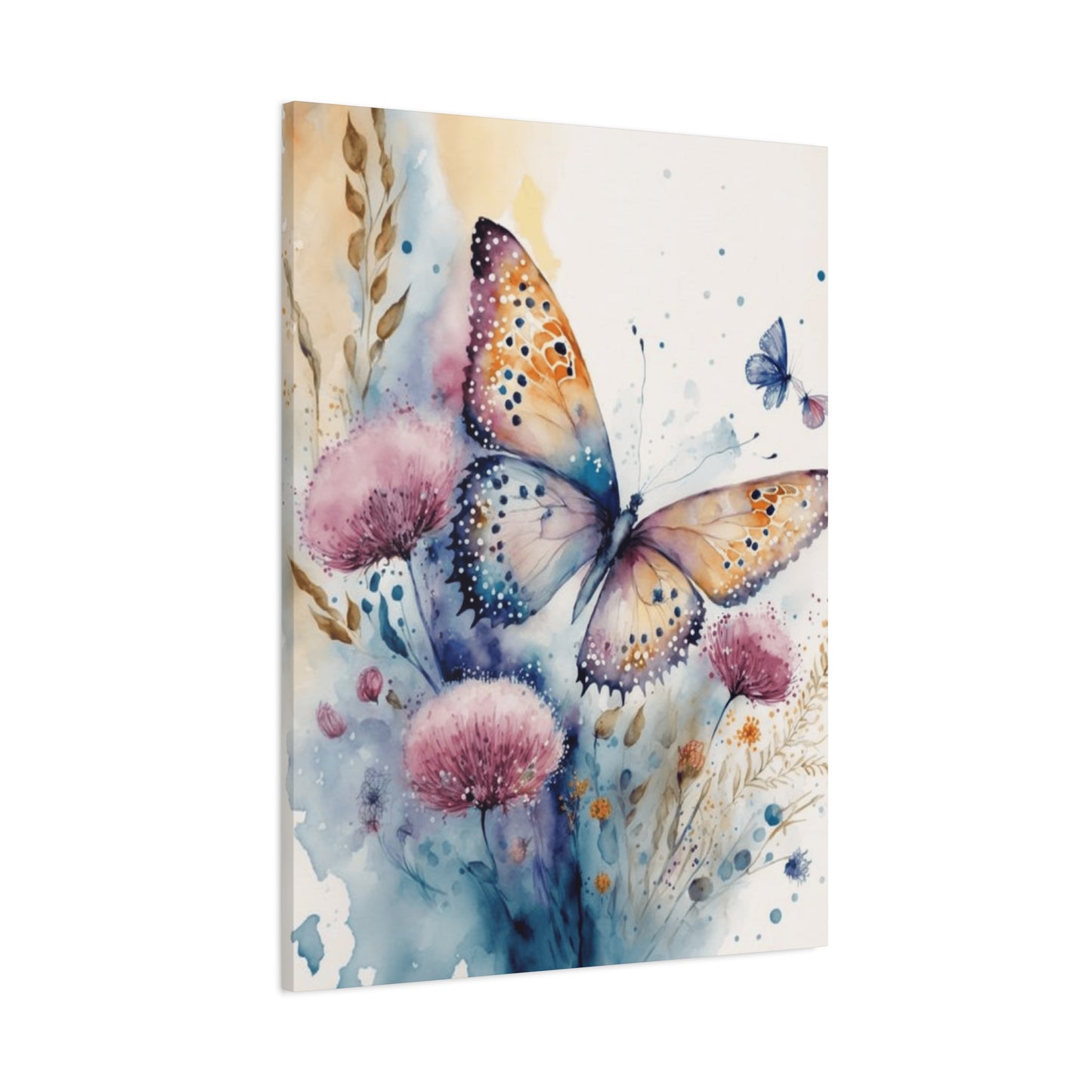 Colorful Butterfly with Dandelions Painting Wall Art & Canvas Prints