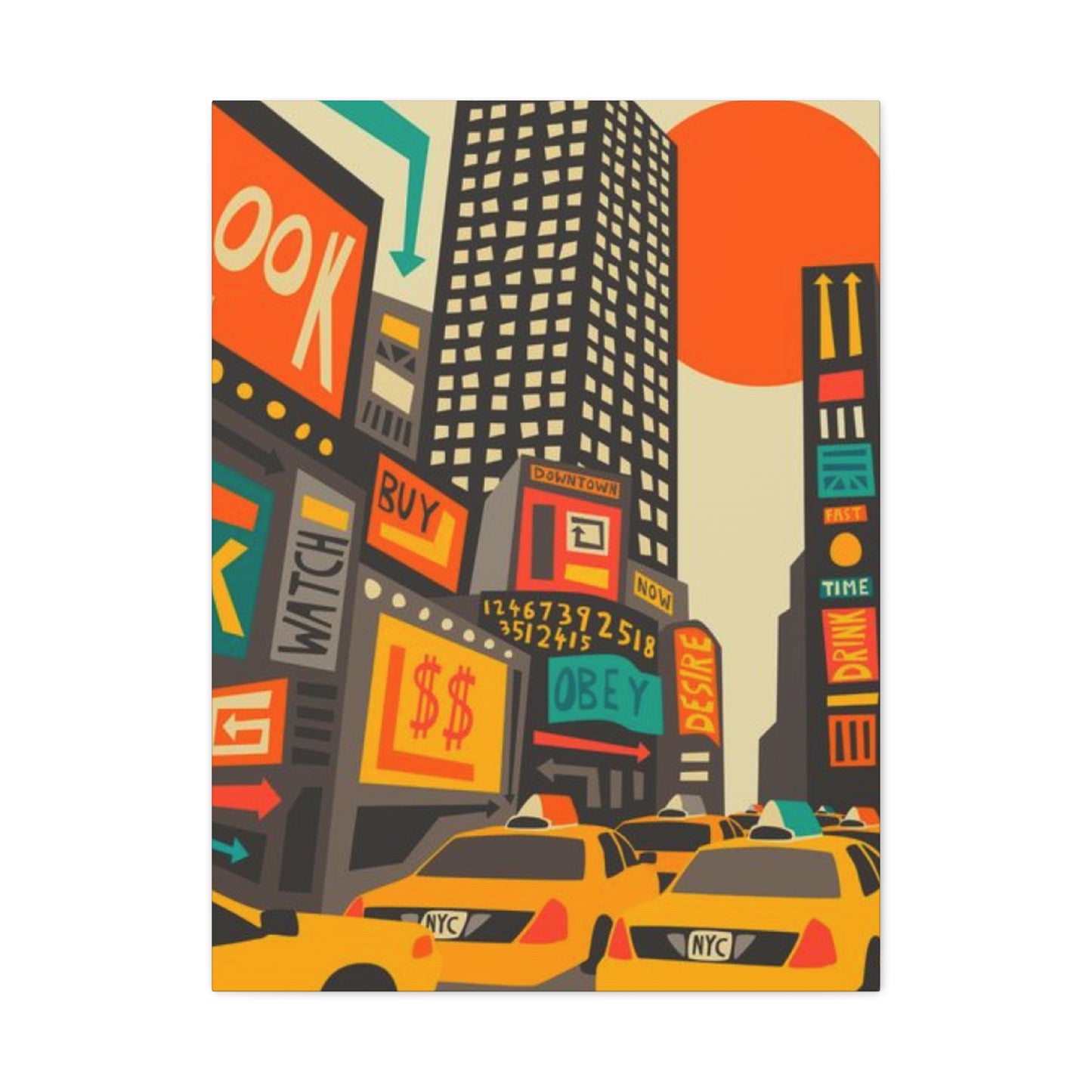 Yellow Taxi Painting New York City Wall Art & Canvas Prints